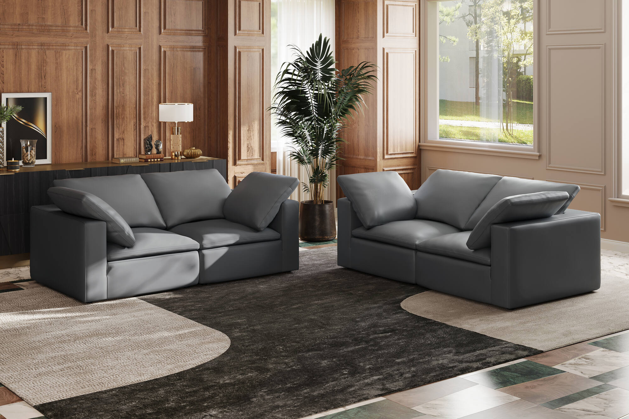 Claire Leather Modular Lounge - Image 98