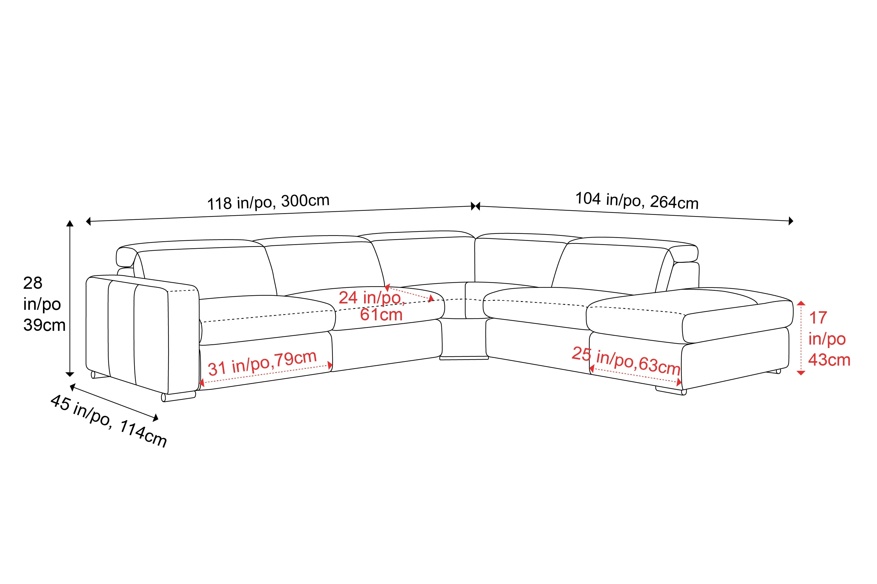 Clara Leather Recliner Sectional Lounge - Image 15