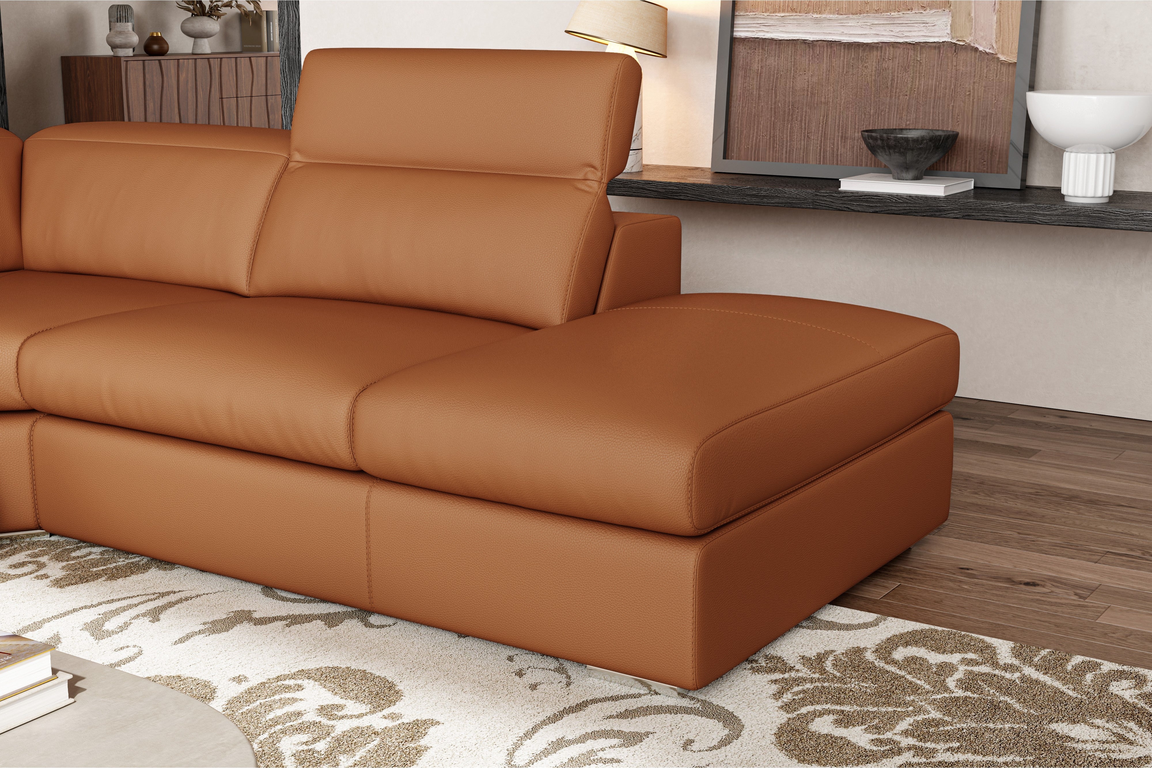 Clara Leather Recliner Sectional Lounge - Image 18