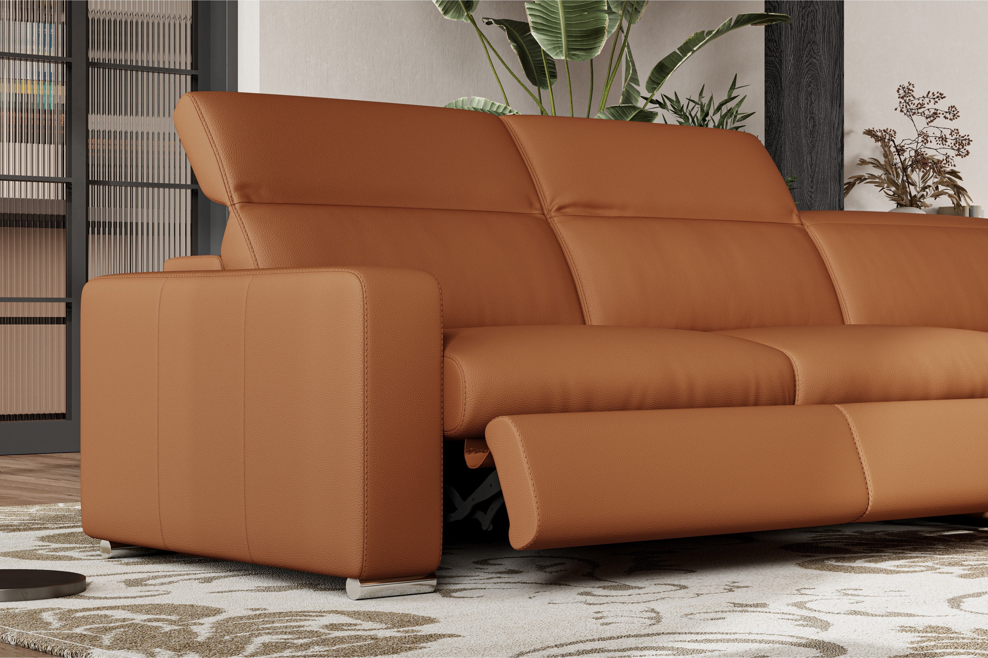 Clara Leather Recliner Sectional Lounge - Image 19