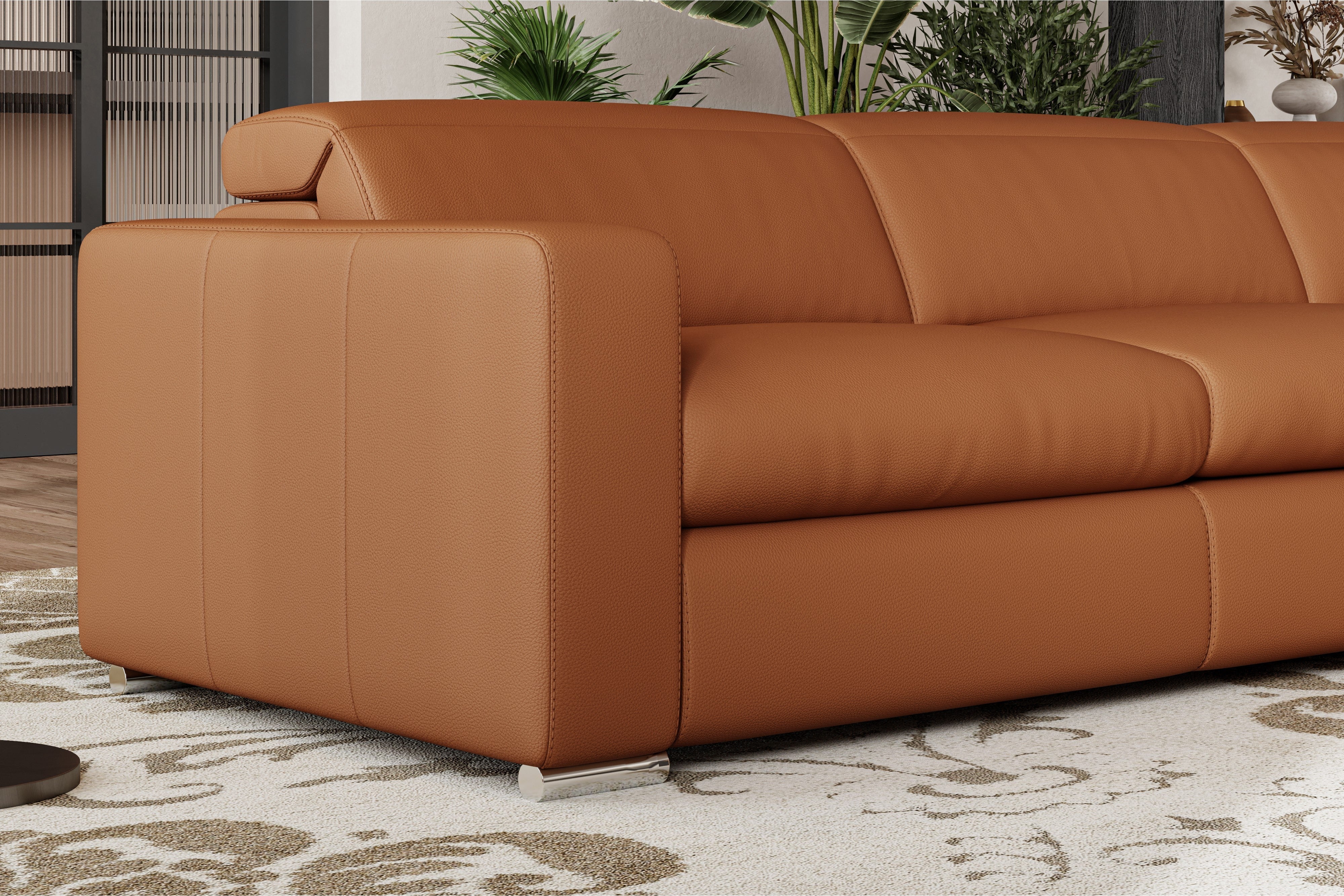 Clara Leather Recliner Sectional Lounge - Image 20