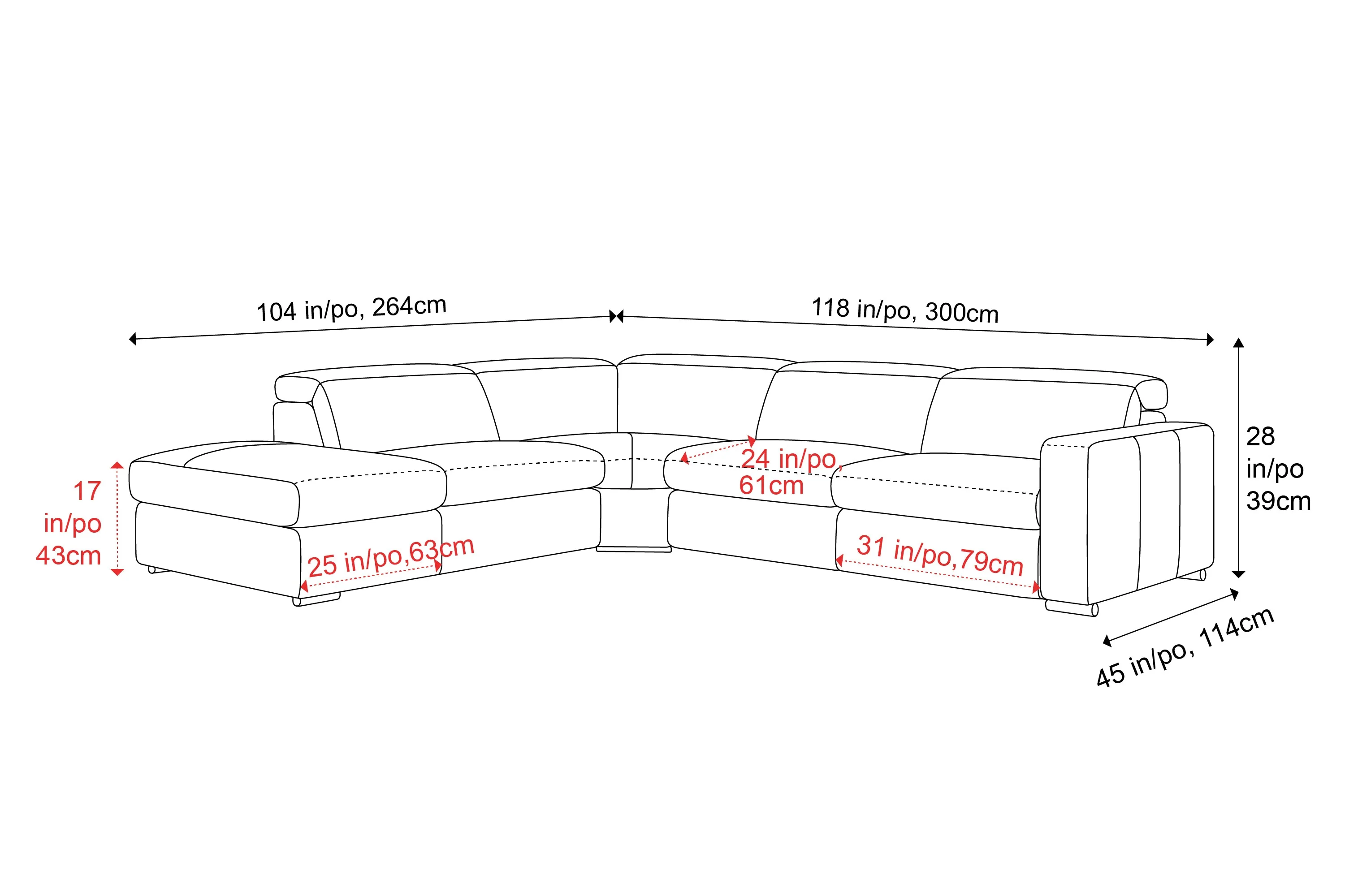 Clara Leather Recliner Sectional Lounge - Image 3