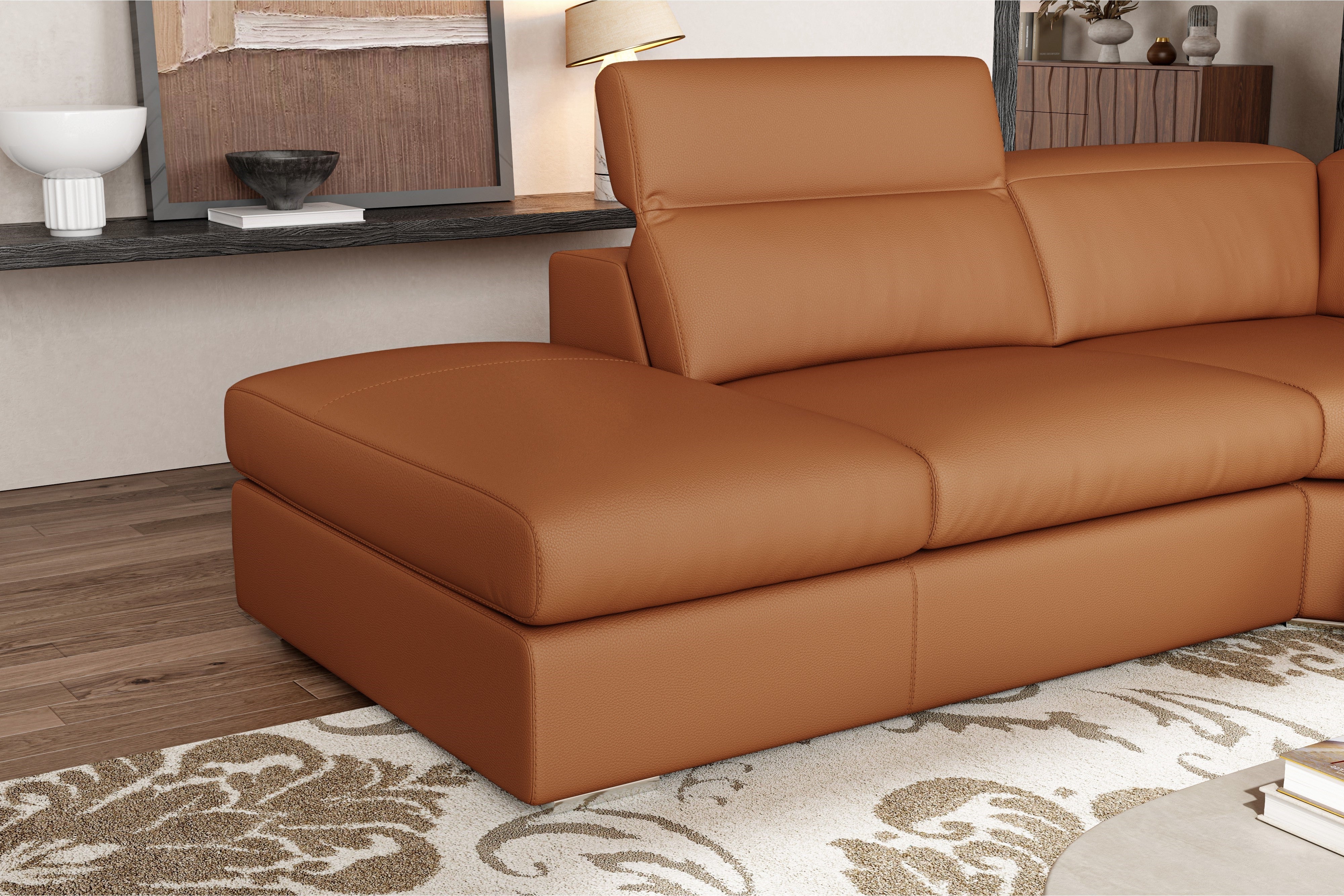 Clara Leather Recliner Sectional Lounge - Image 6
