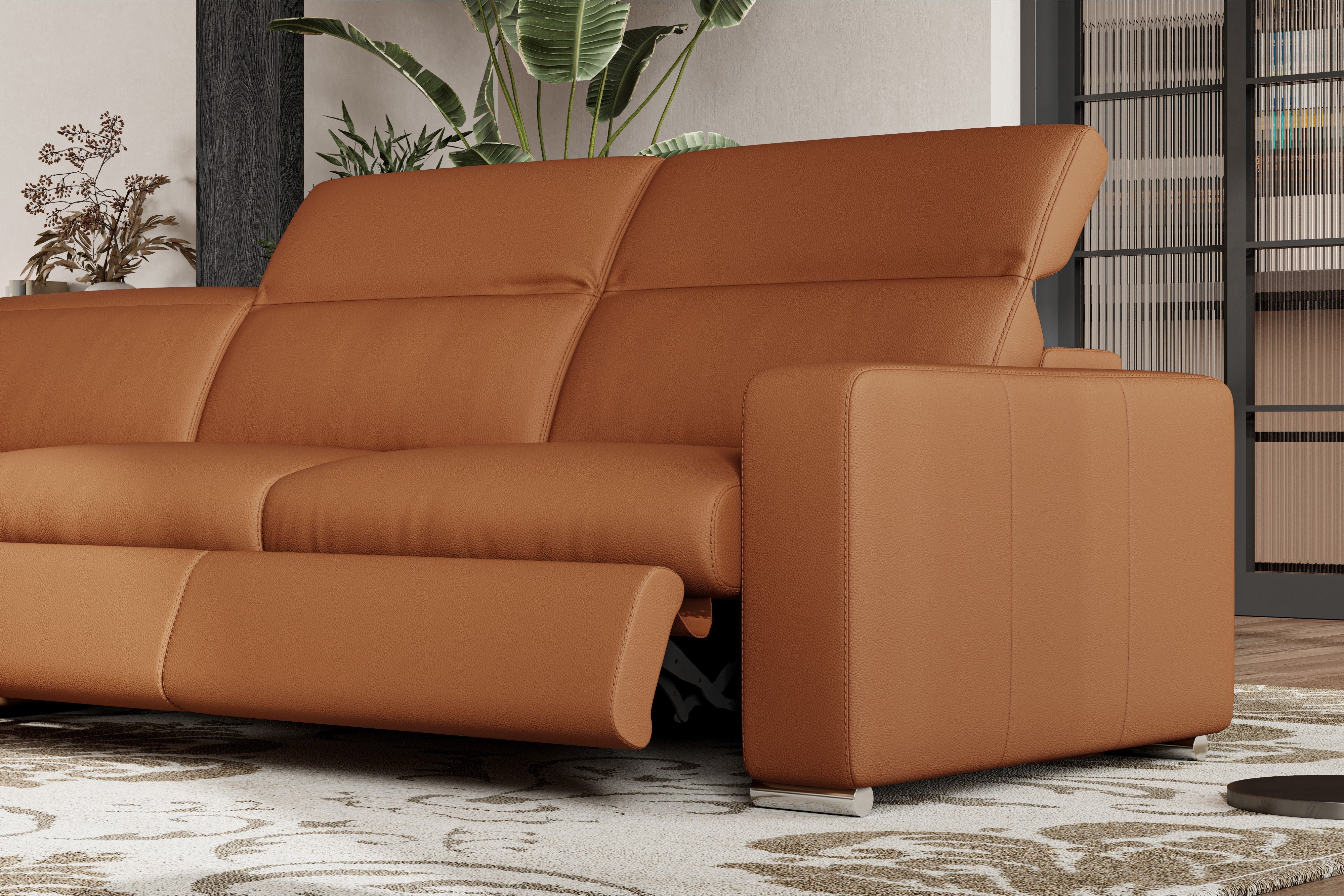 Clara Leather Recliner Sectional Lounge - Image 7