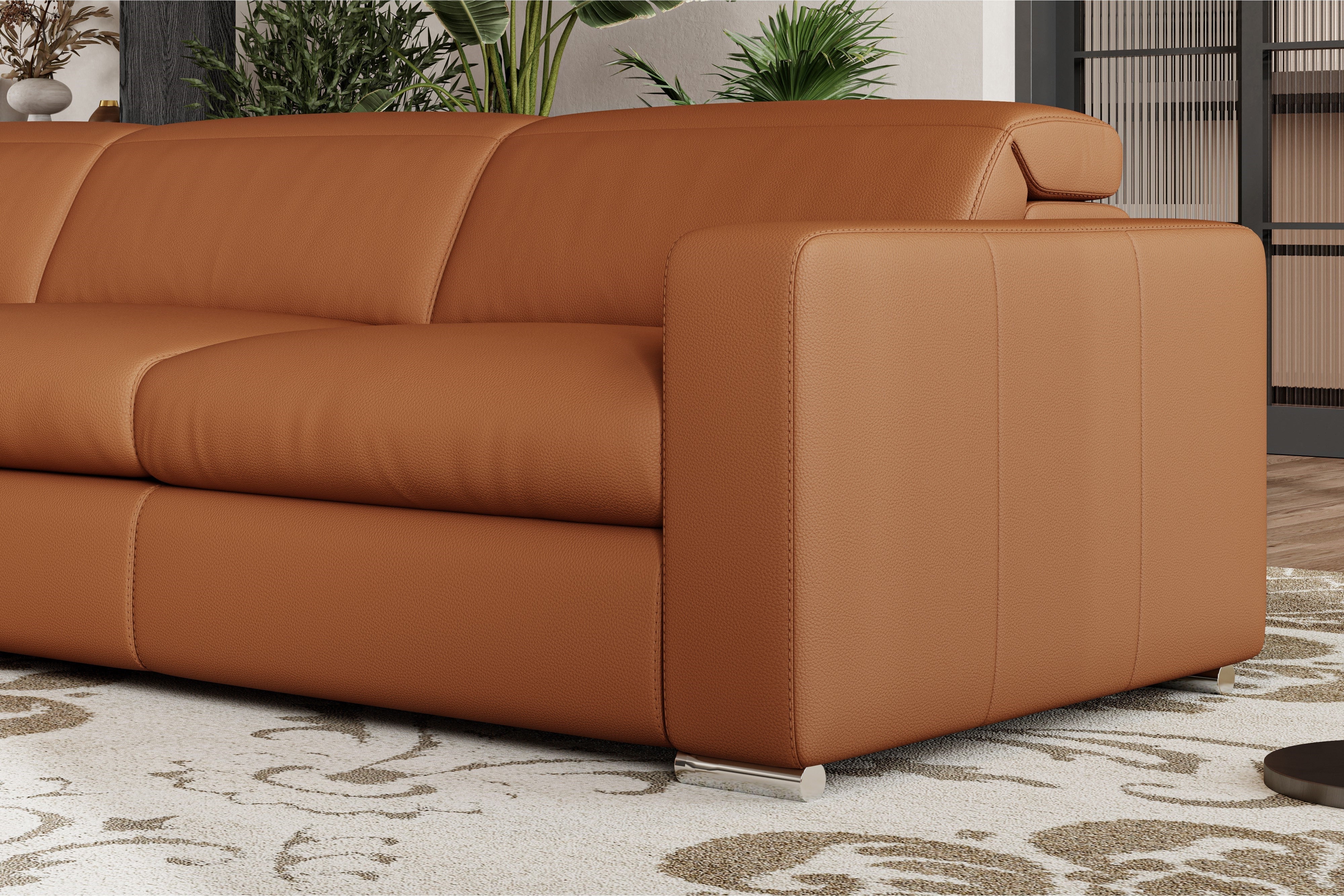 Clara Leather Recliner Sectional Lounge - Image 8