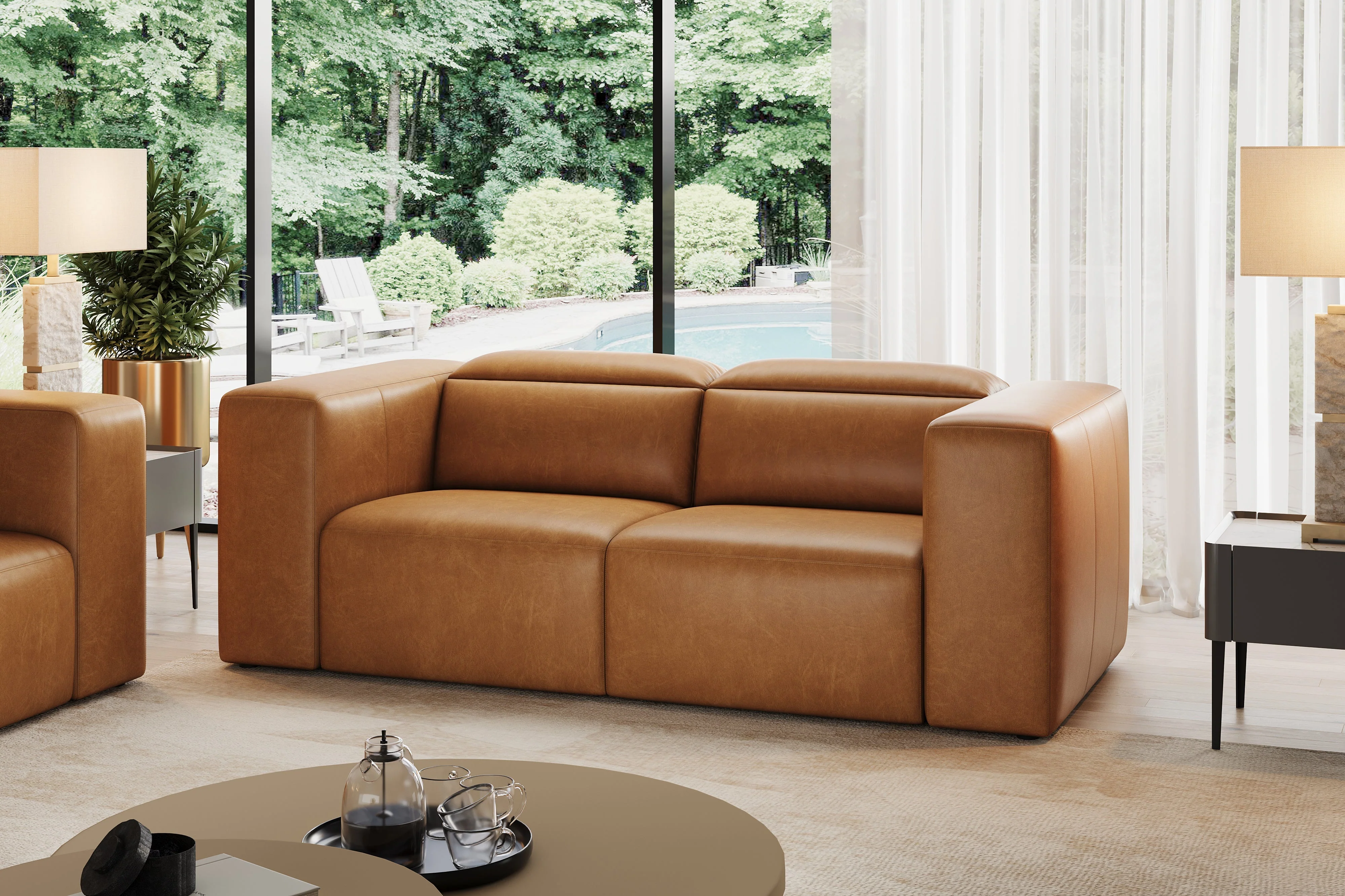 Eden Leather Dual Recliner Lounge - Image 4
