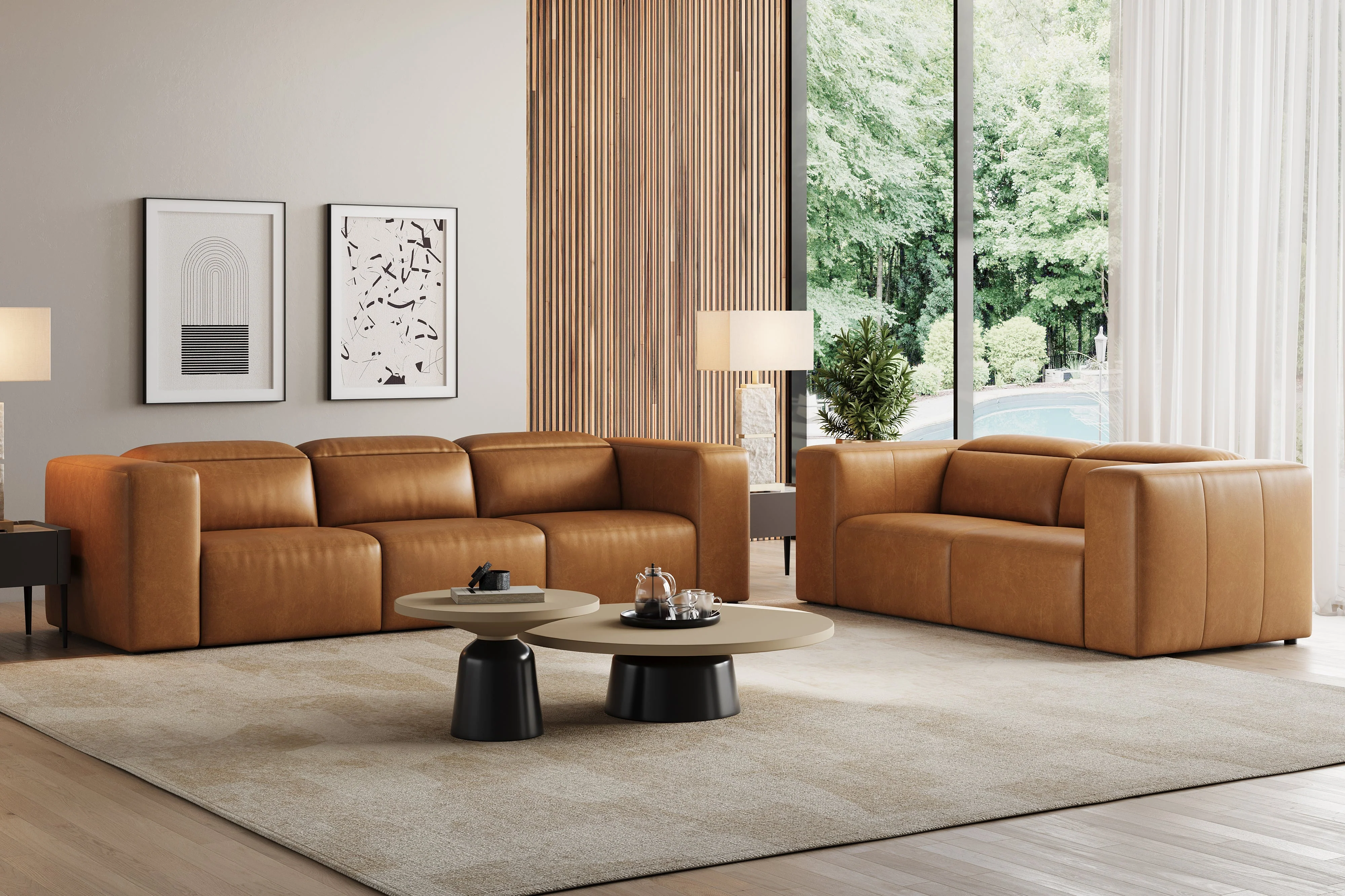 Eden Leather Dual Recliner Lounge - Image 9