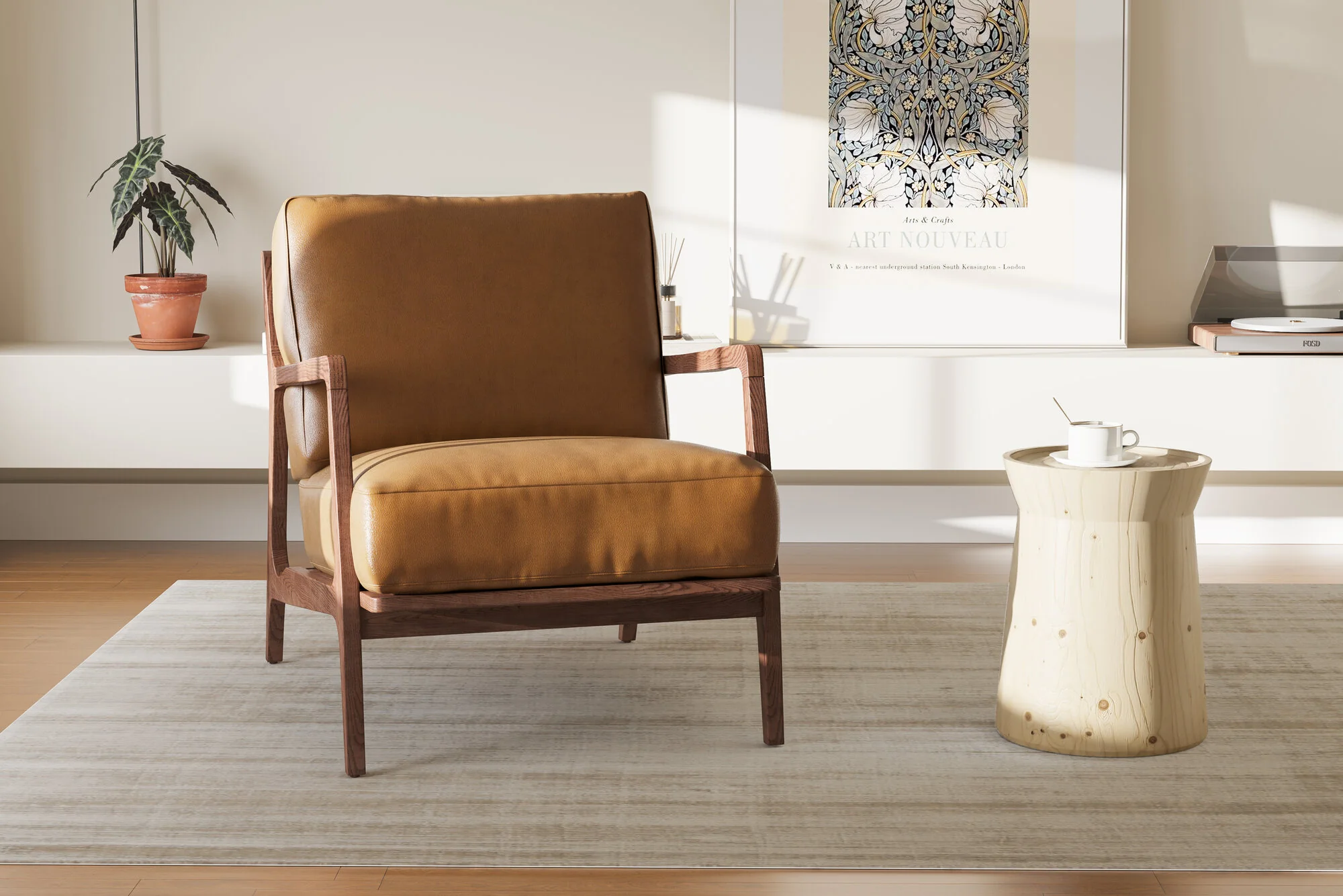 Ella Leather Accent Chair - Image 13