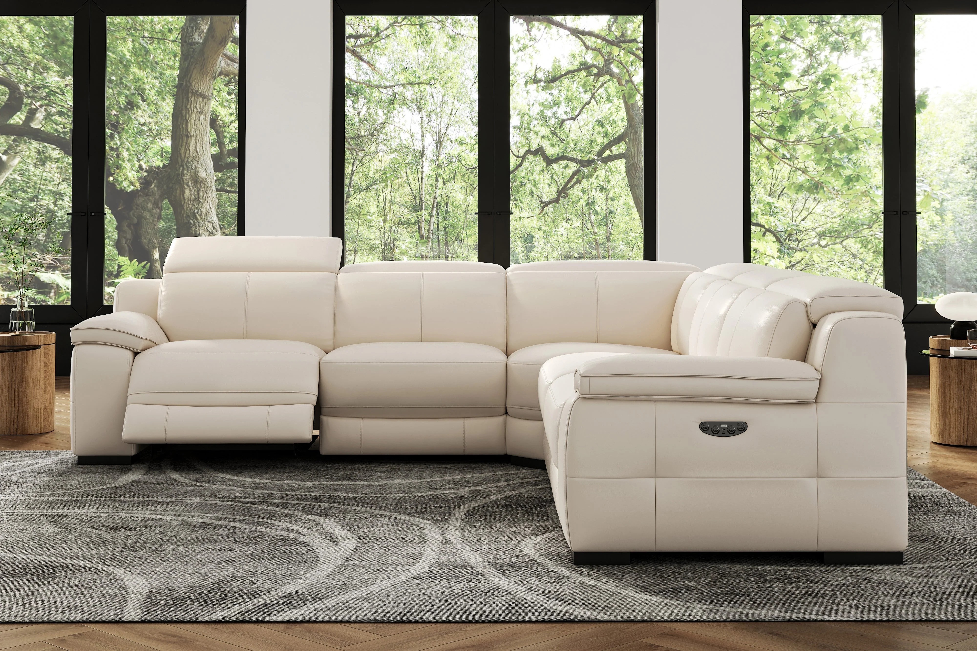 Ellie Leather Corner Sectional Lounge - Image 5
