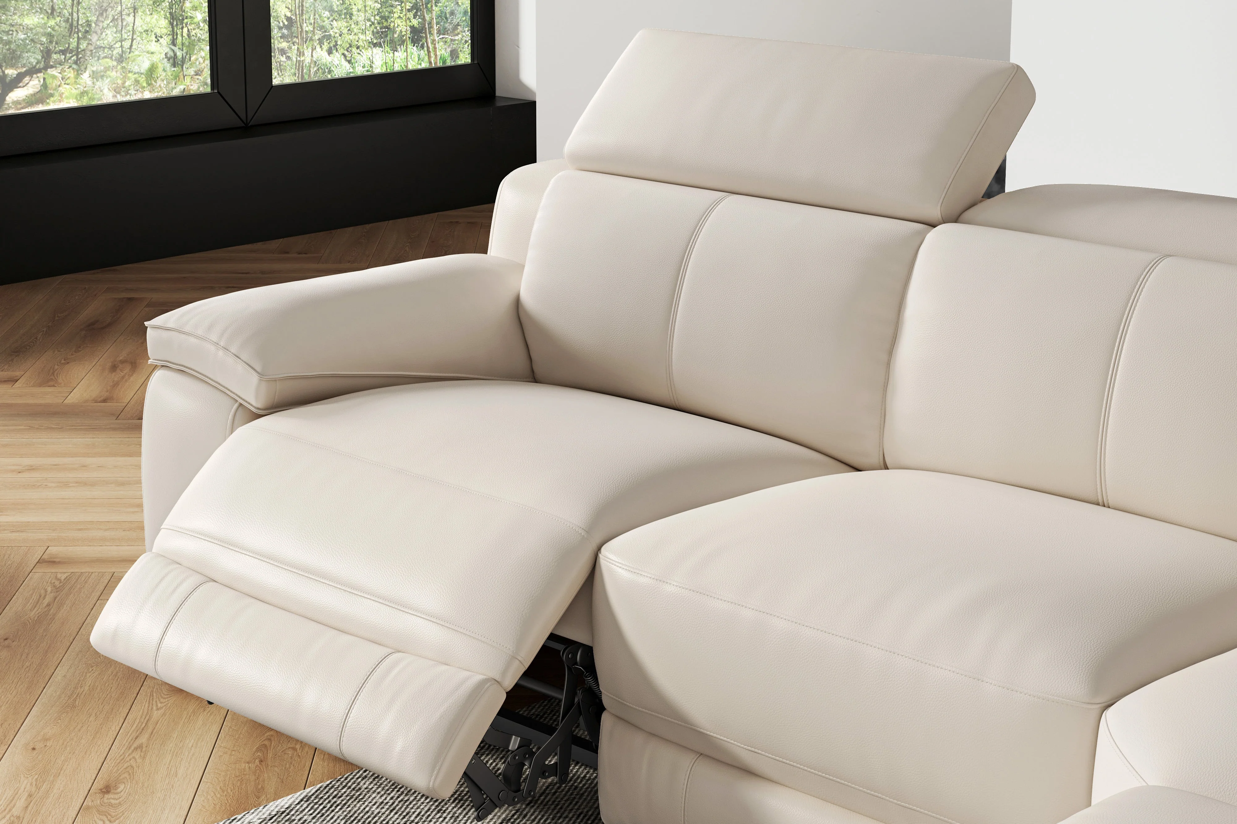 Ellie Leather Corner Sectional Lounge - Image 7