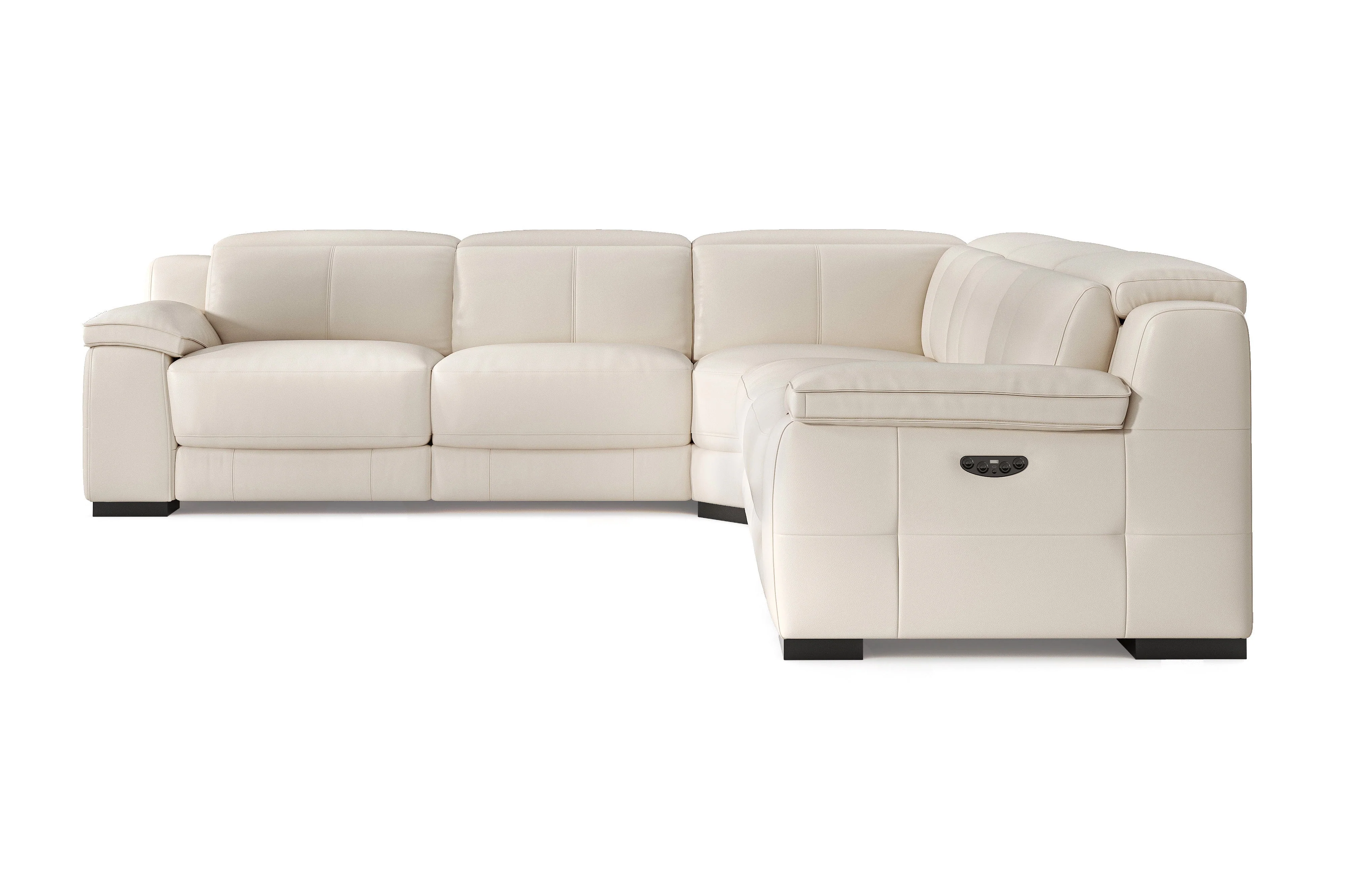 Ellie Leather Corner Sectional Lounge - Image 9