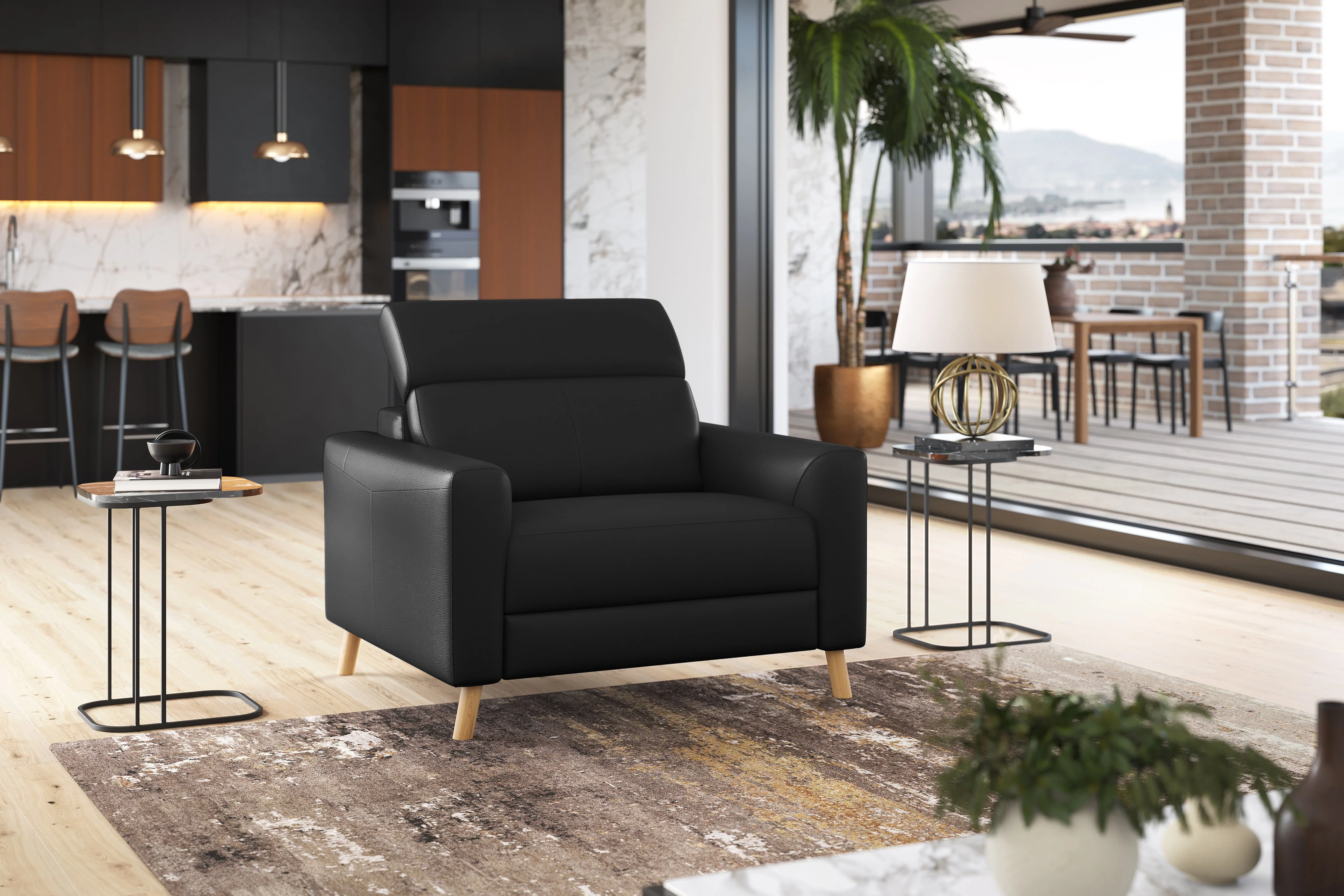 Elodie Leather Accent Chair - Image 12
