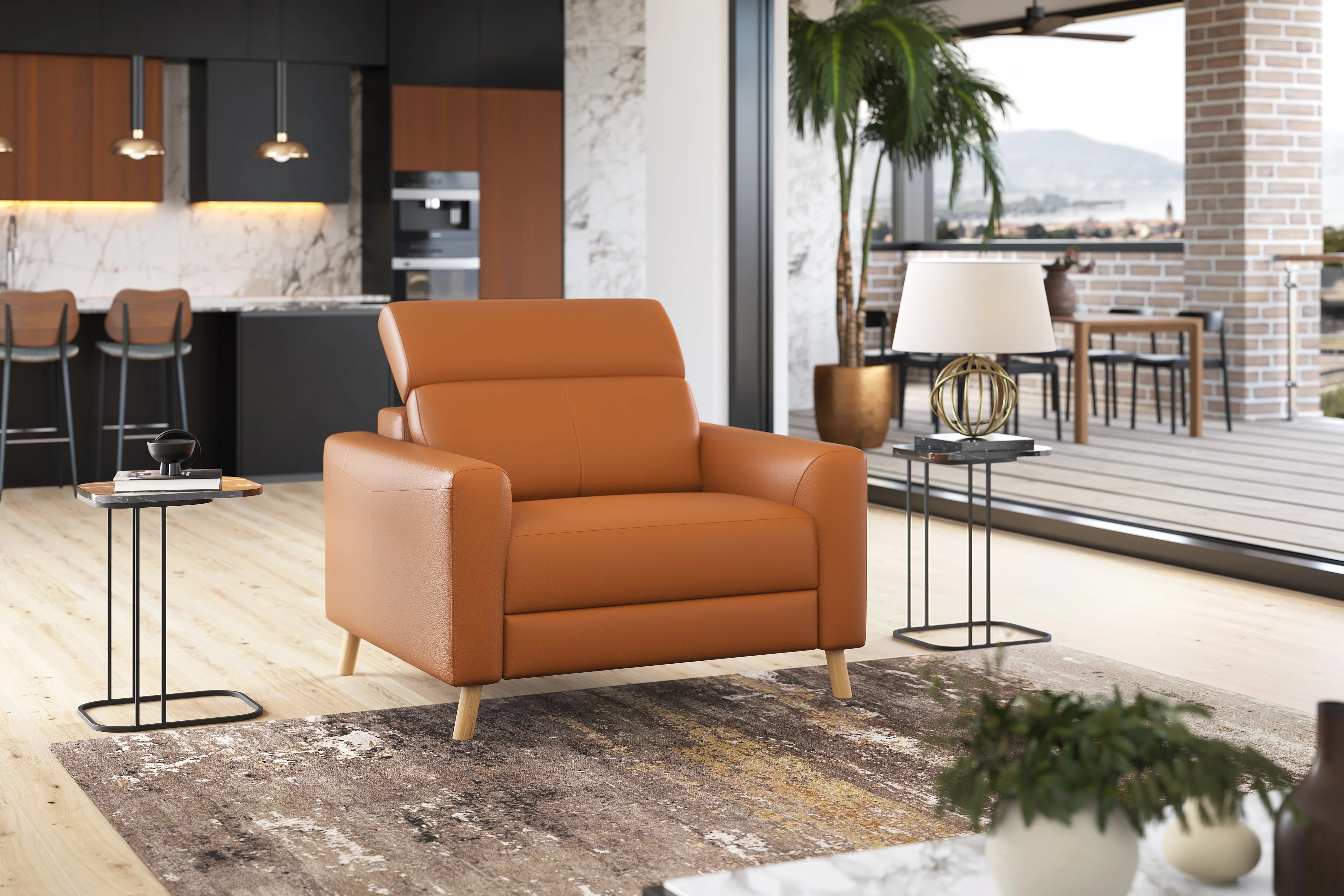 Elodie Leather Accent Chair - Image 2