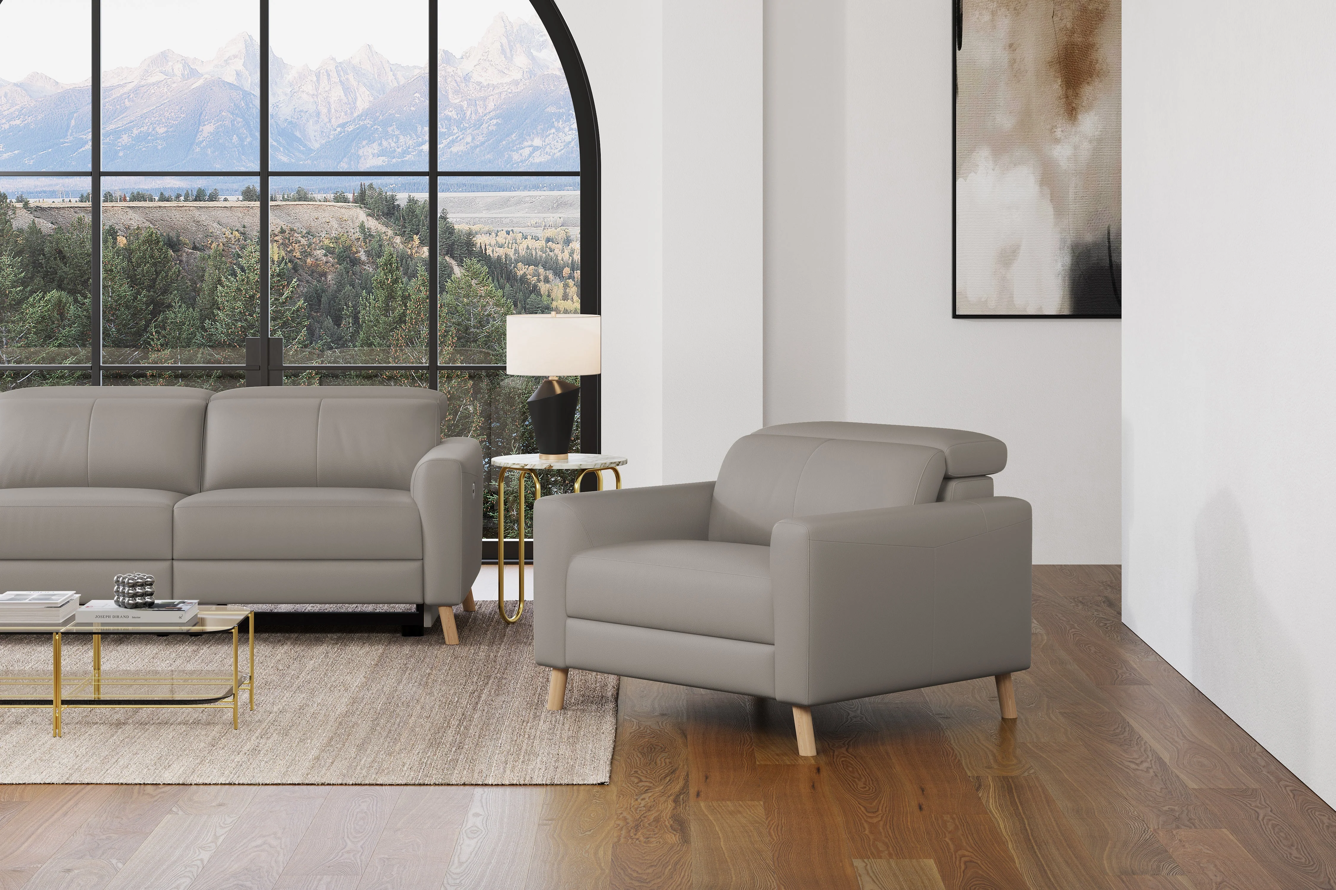Elodie Leather Accent Chair - Image 22