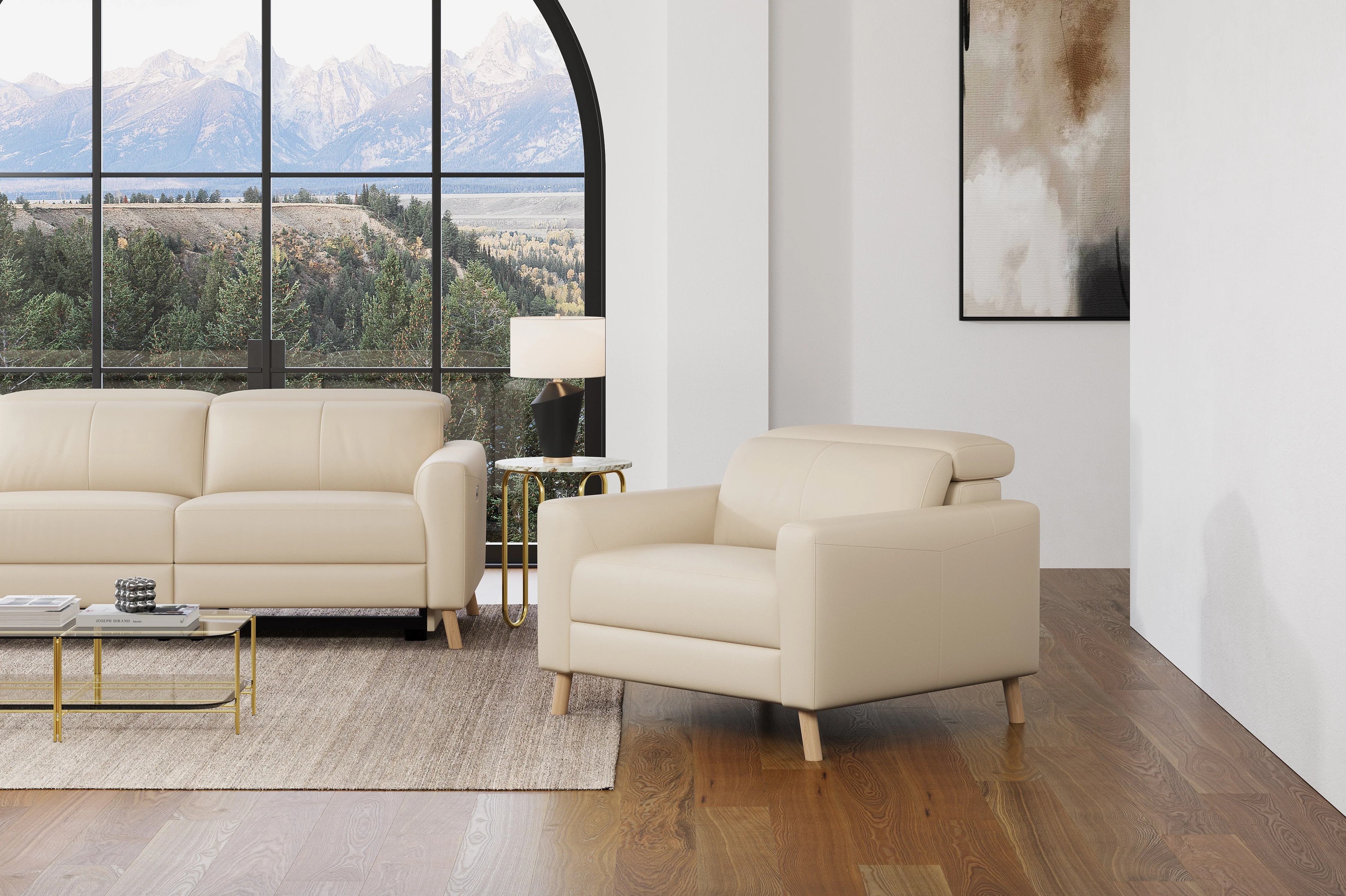 Elodie Leather Accent Chair - Image 31