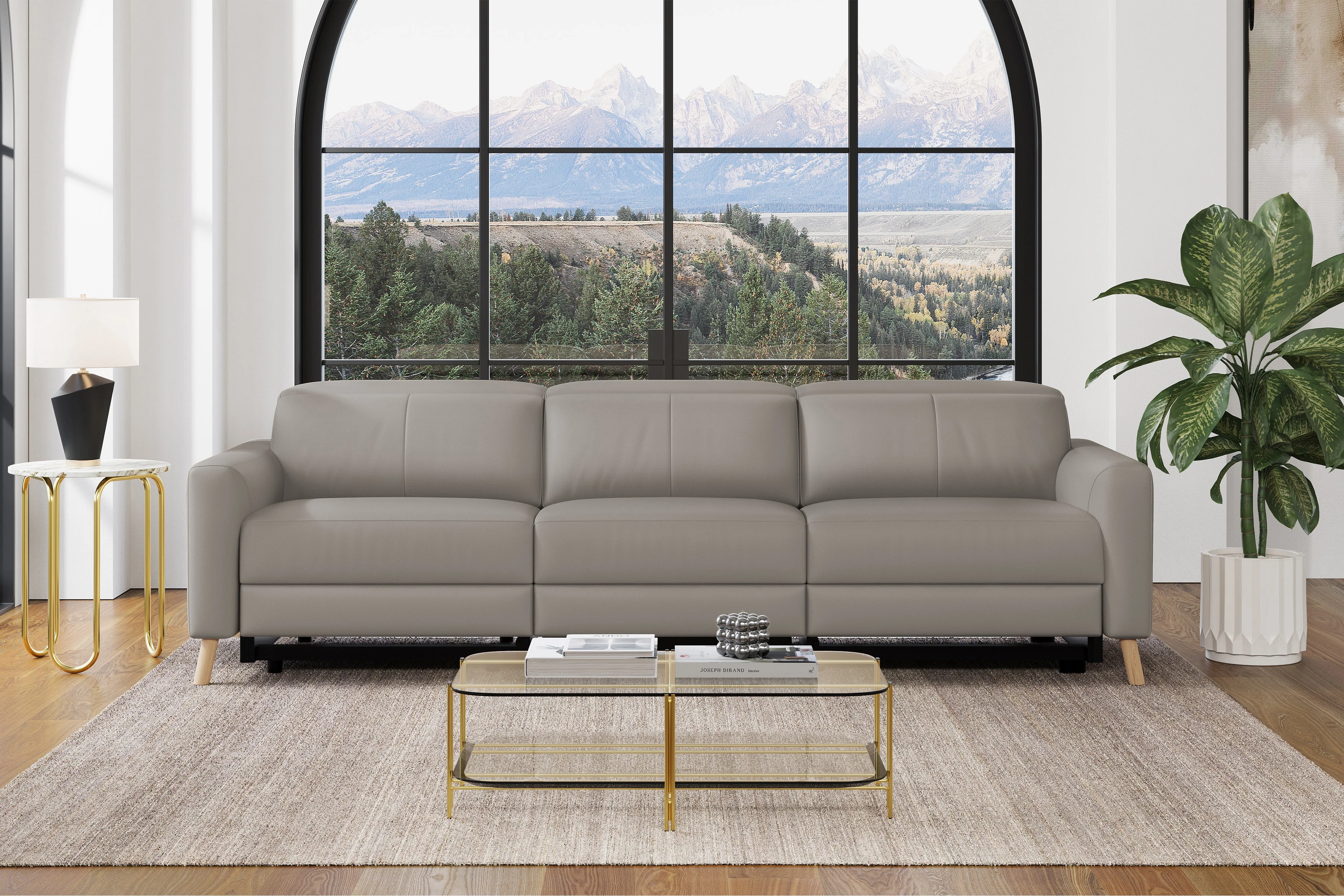 Elodie Leather Dual Recliner Lounge - Image 32