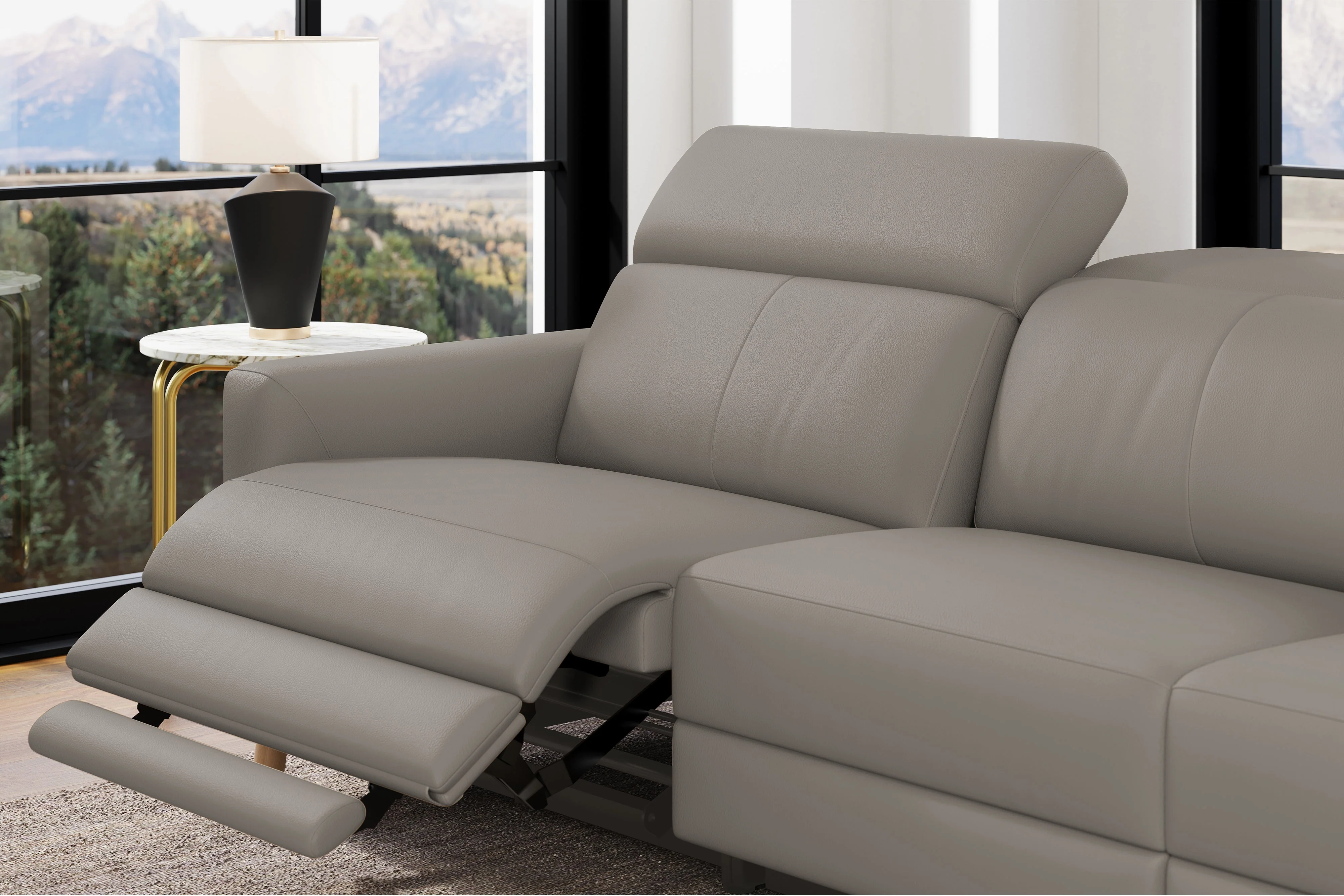Elodie Leather Dual Recliner Lounge - Image 34