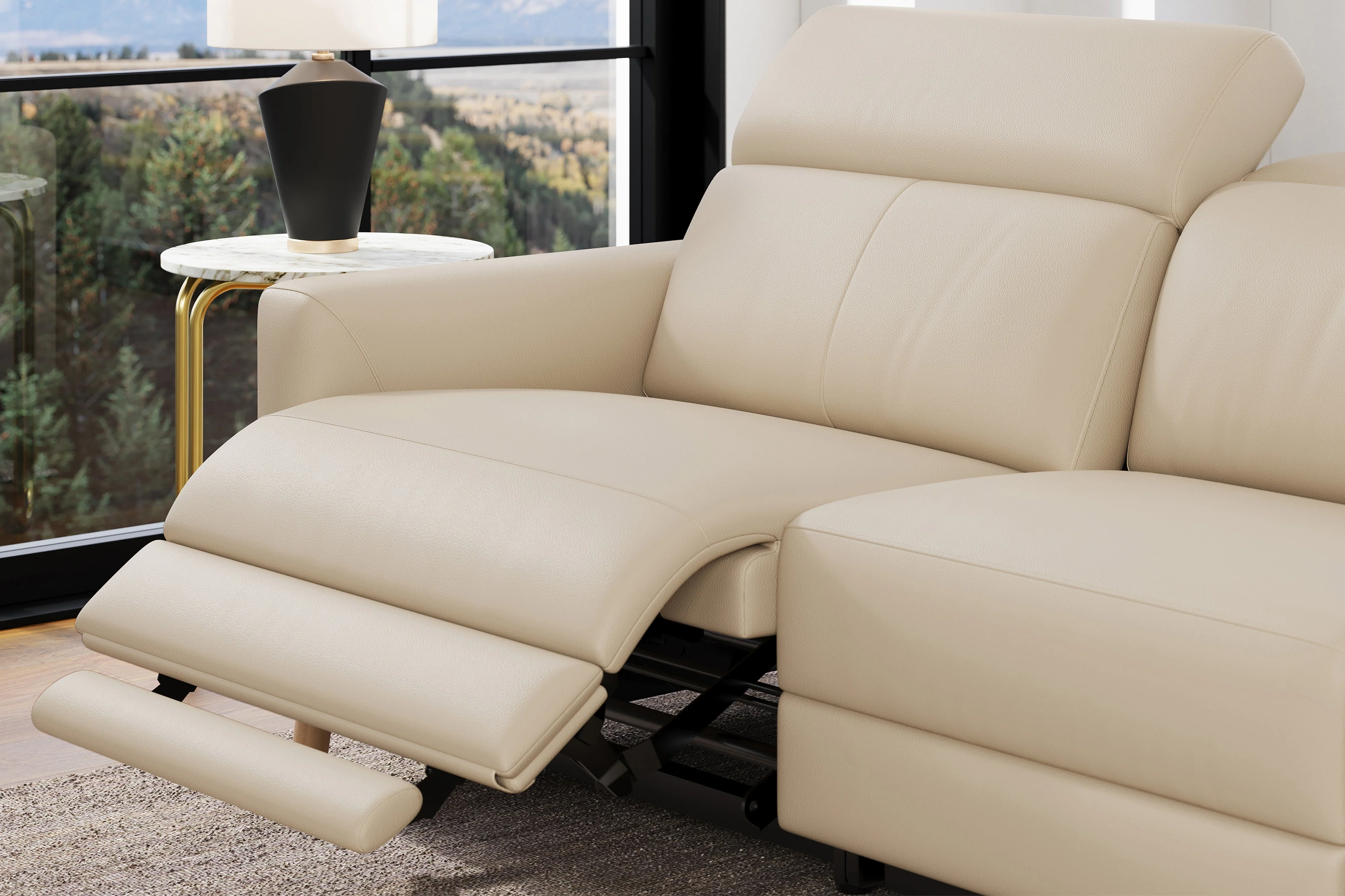 Elodie Leather Dual Recliner Lounge - Image 4
