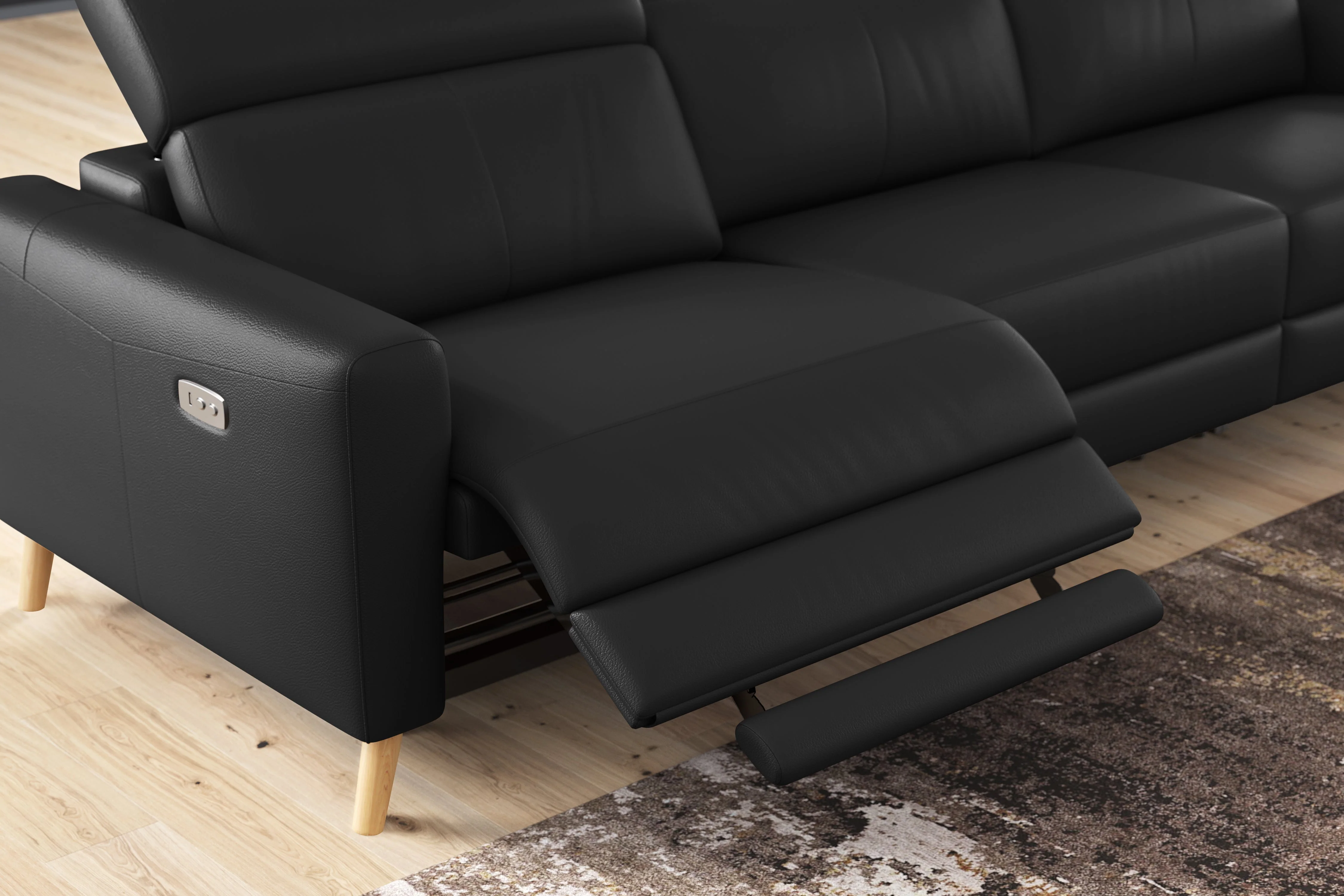 Elodie Leather Dual Recliner Lounge - Image 56