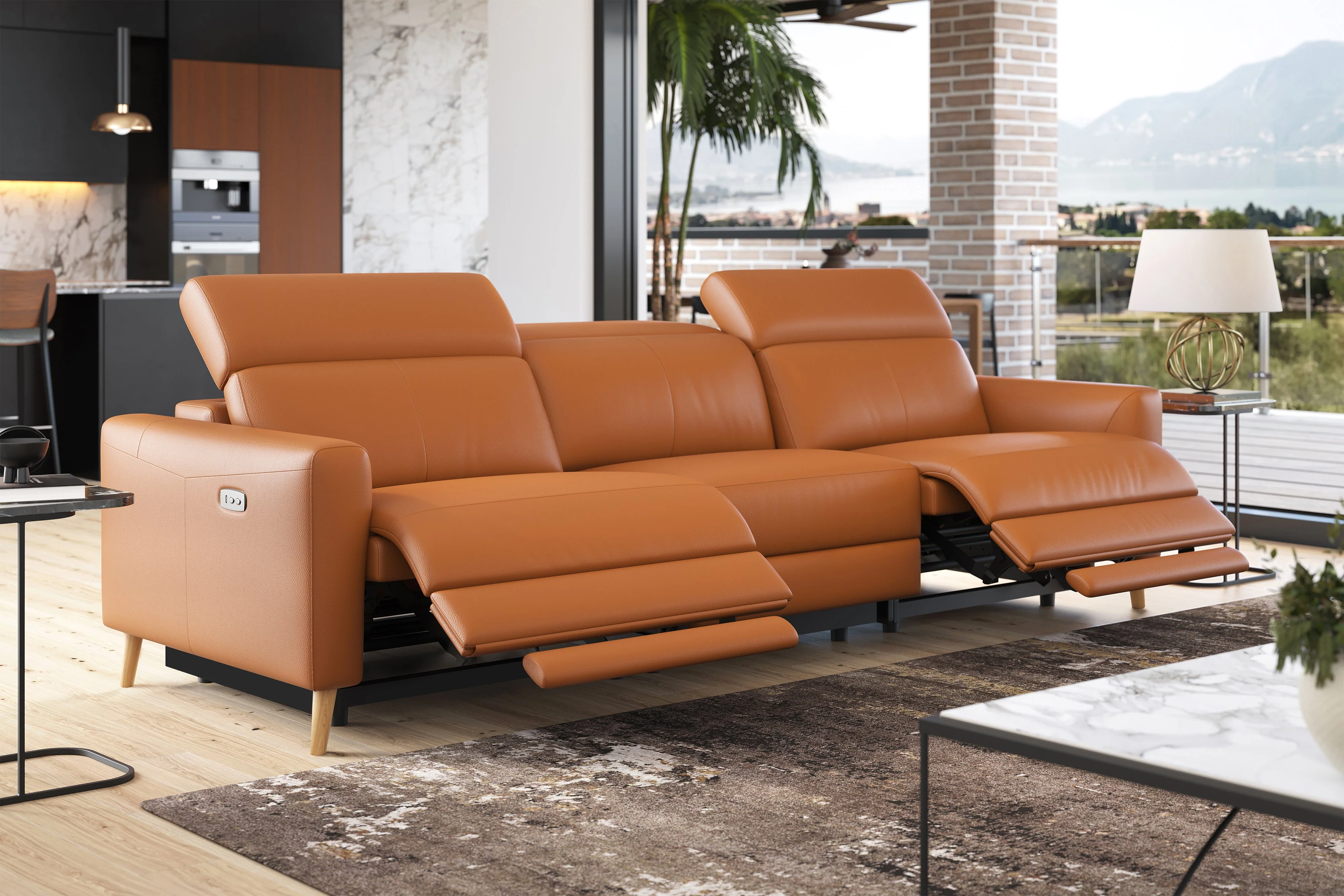 Elodie Leather Dual Recliner Lounge - Image 75