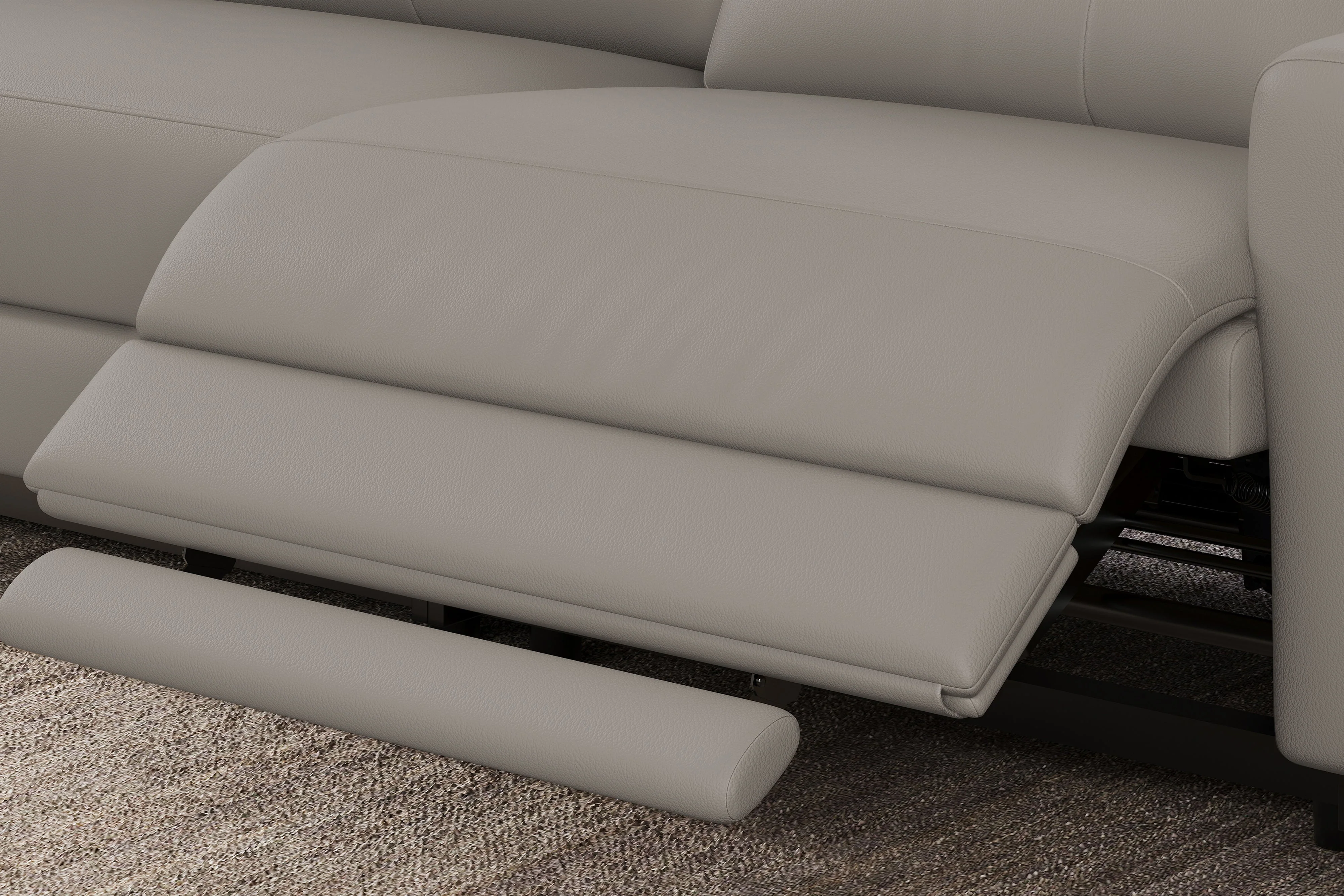 Elodie Leather Dual Recliner Lounge with Console - Image 28