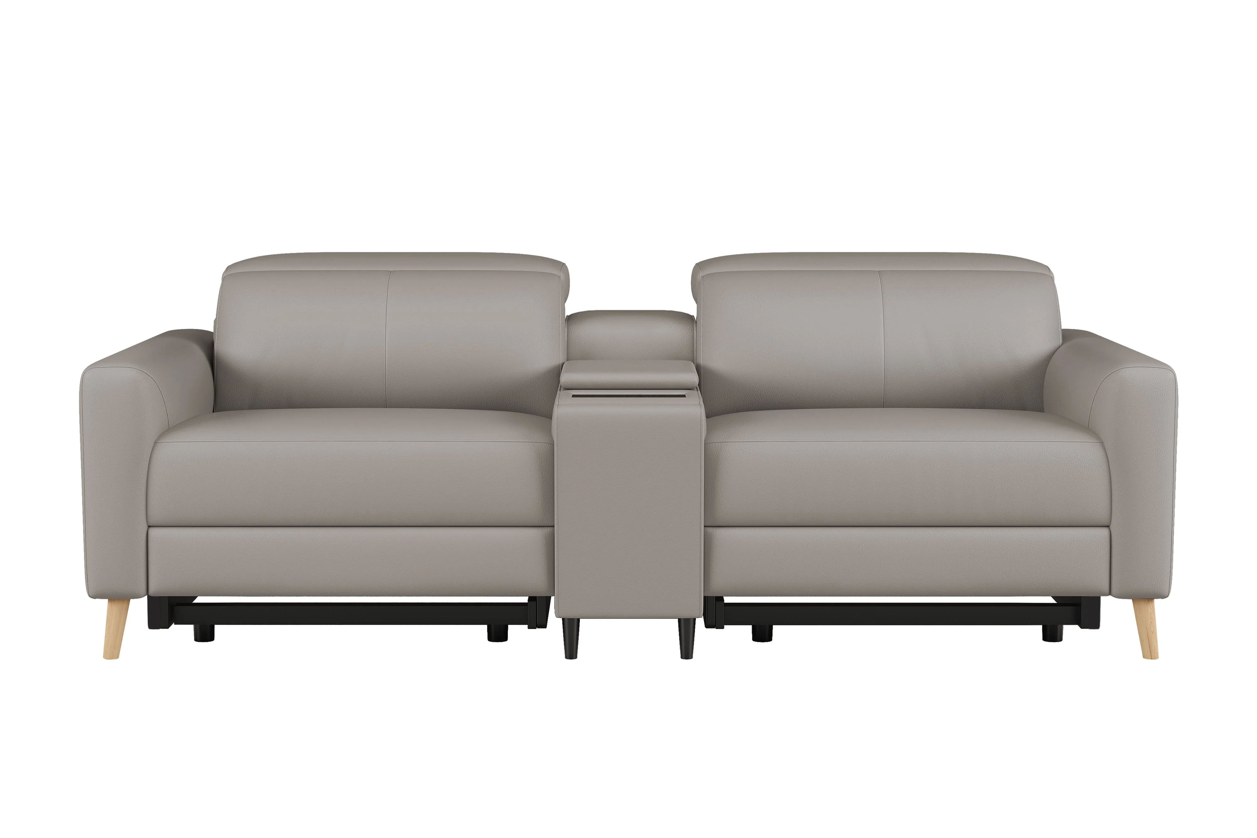 Elodie Leather Dual Recliner Lounge with Console - Image 30