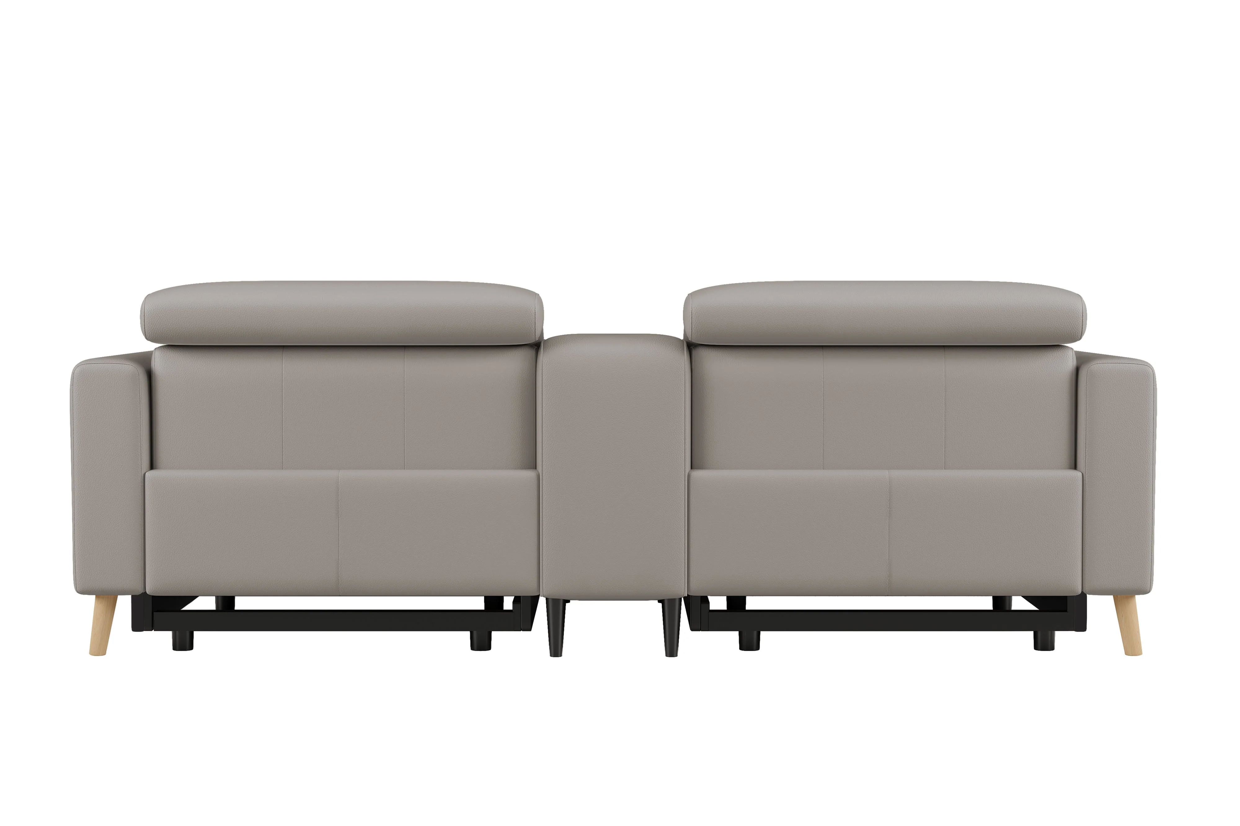 Elodie Leather Dual Recliner Lounge with Console - Image 33
