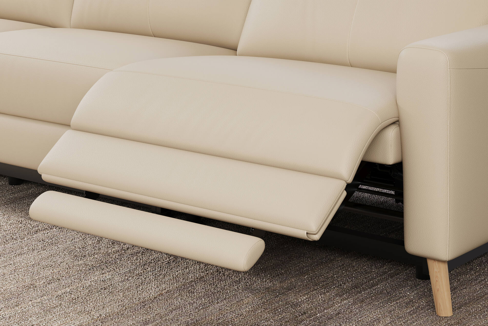 Elodie Leather Dual Recliner Lounge with Console - Image 40