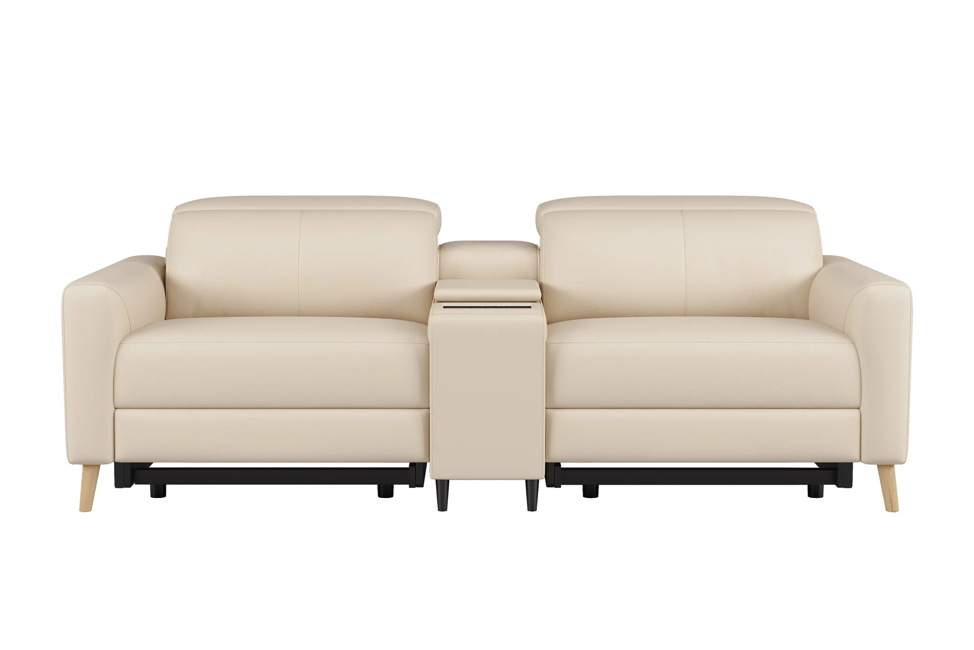Elodie Leather Dual Recliner Lounge with Console - Image 42