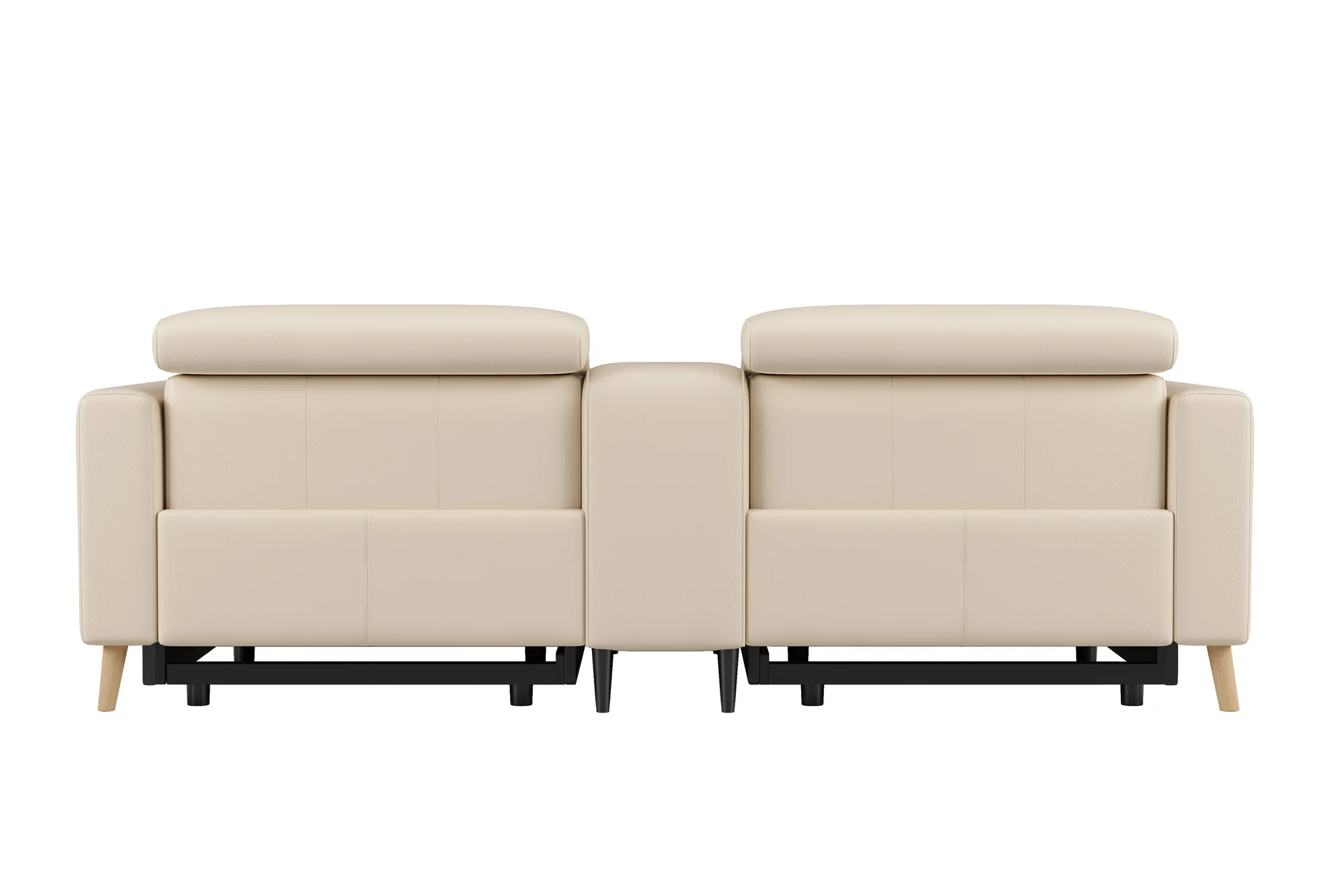 Elodie Leather Dual Recliner Lounge with Console - Image 45