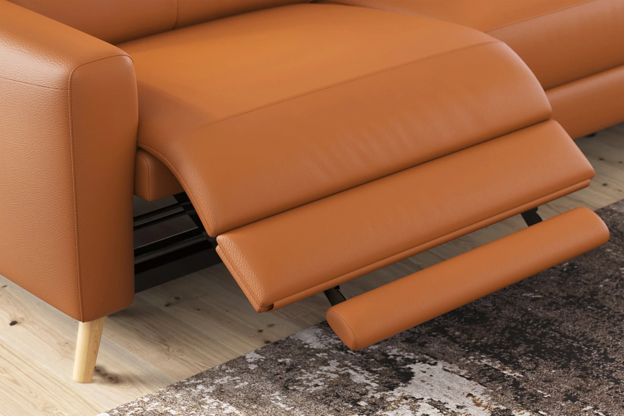 Elodie Leather Dual Recliner Lounge with Console - Image 5