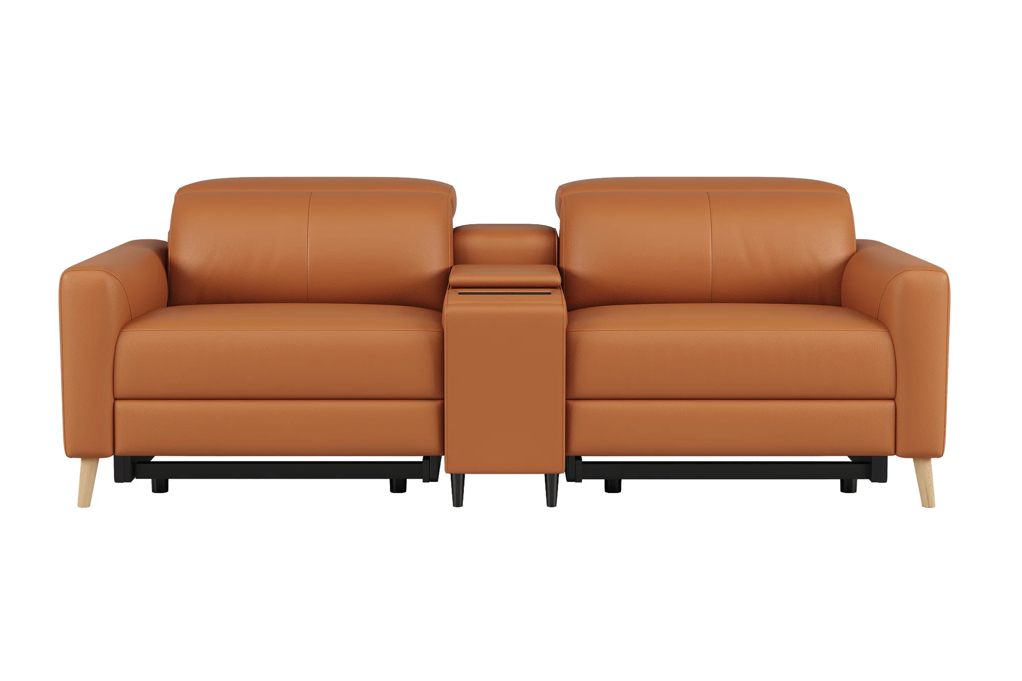 Elodie Leather Dual Recliner Lounge with Console - Image 8