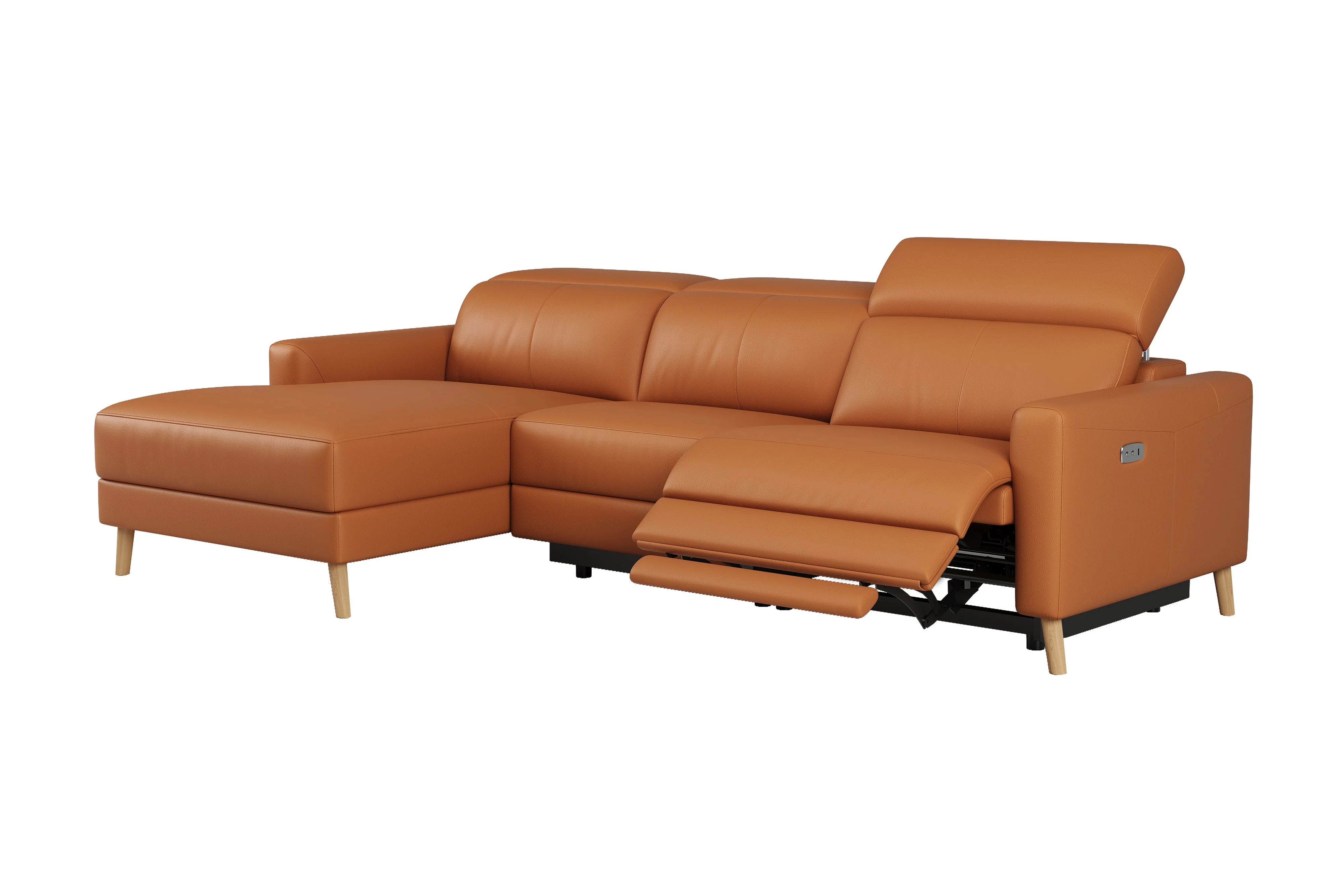 Elodie Leather Recliner Sectional Lounge - Image 12