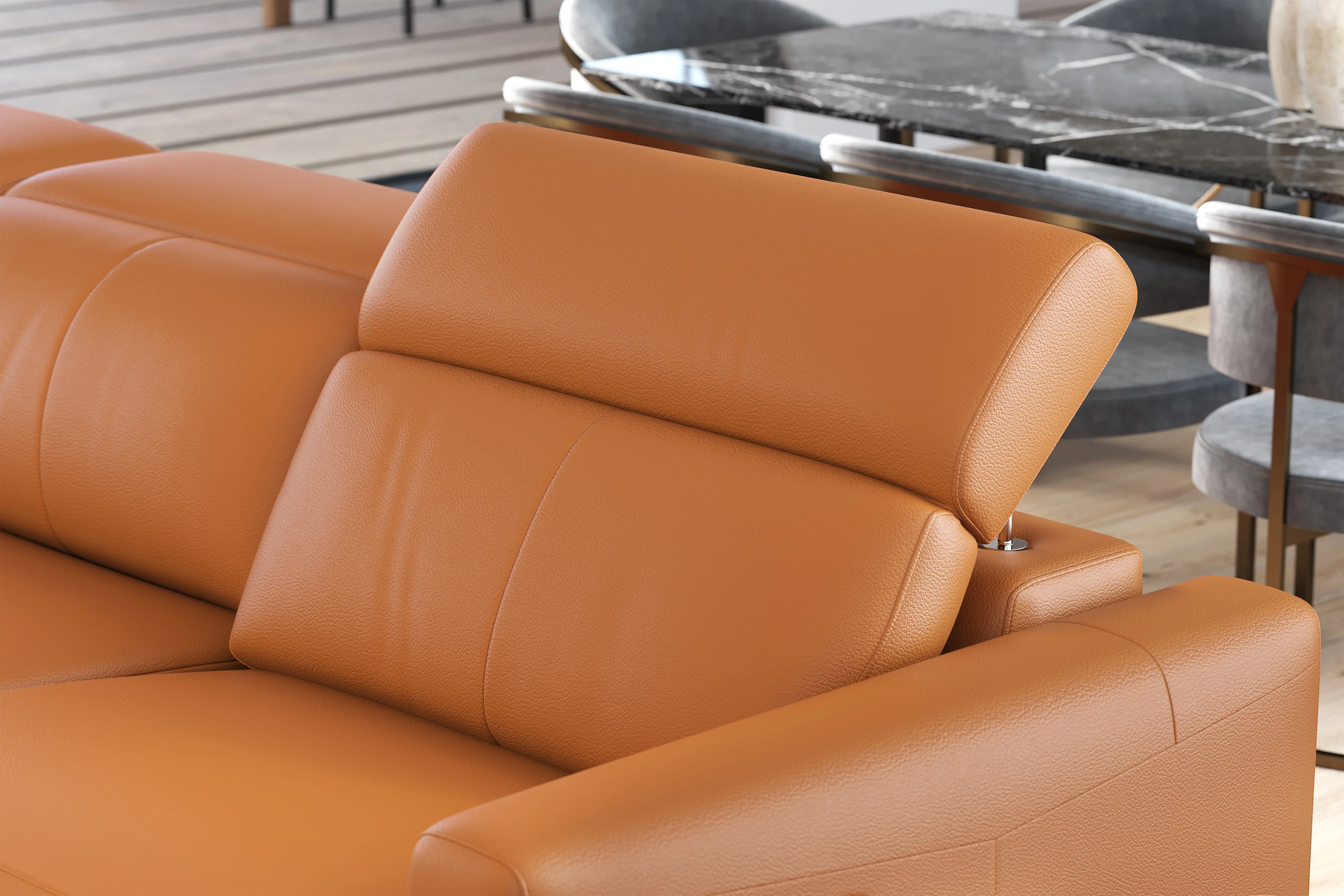 Elodie Leather Recliner Sectional Lounge - Image 17