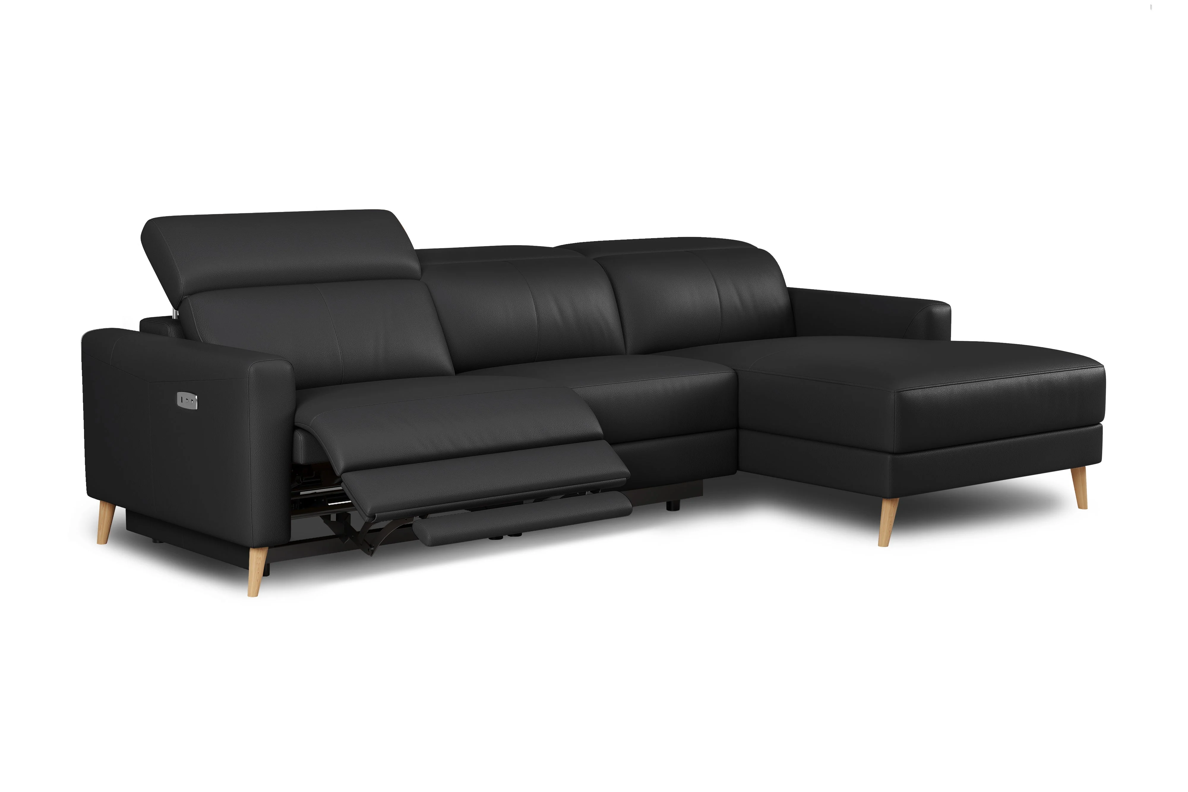 Elodie Leather Recliner Sectional Lounge - Image 22