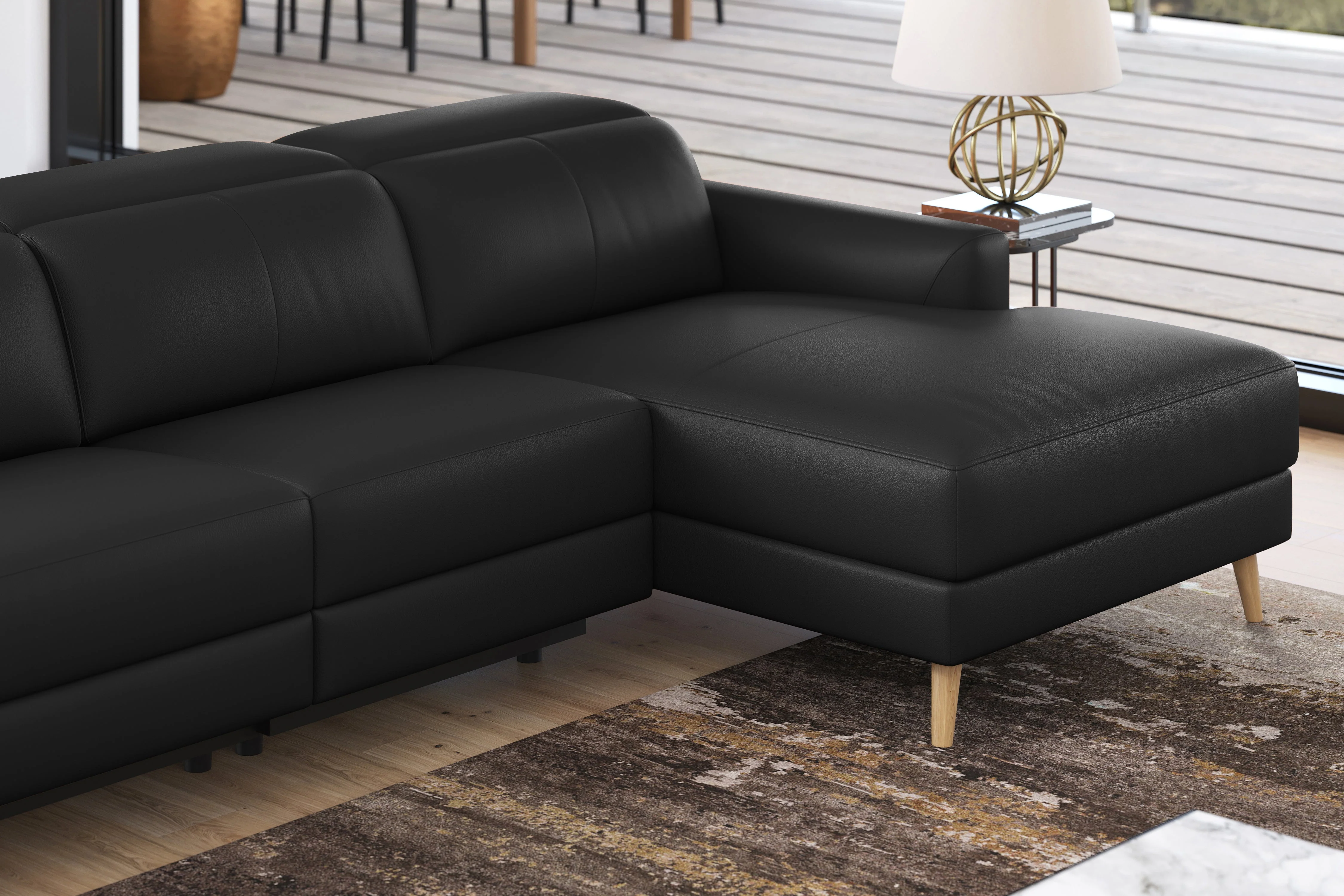 Elodie Leather Recliner Sectional Lounge - Image 25