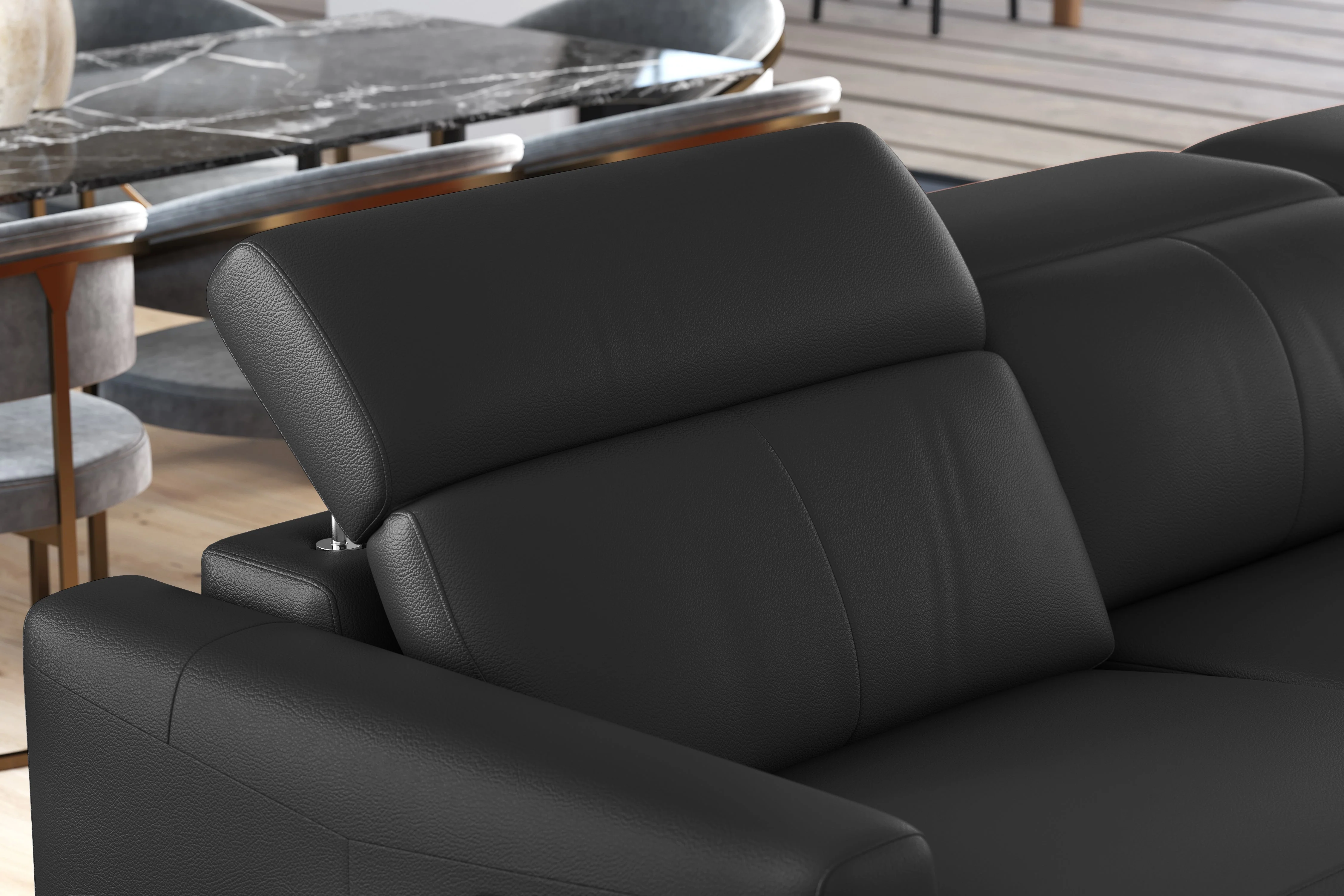 Elodie Leather Recliner Sectional Lounge - Image 27