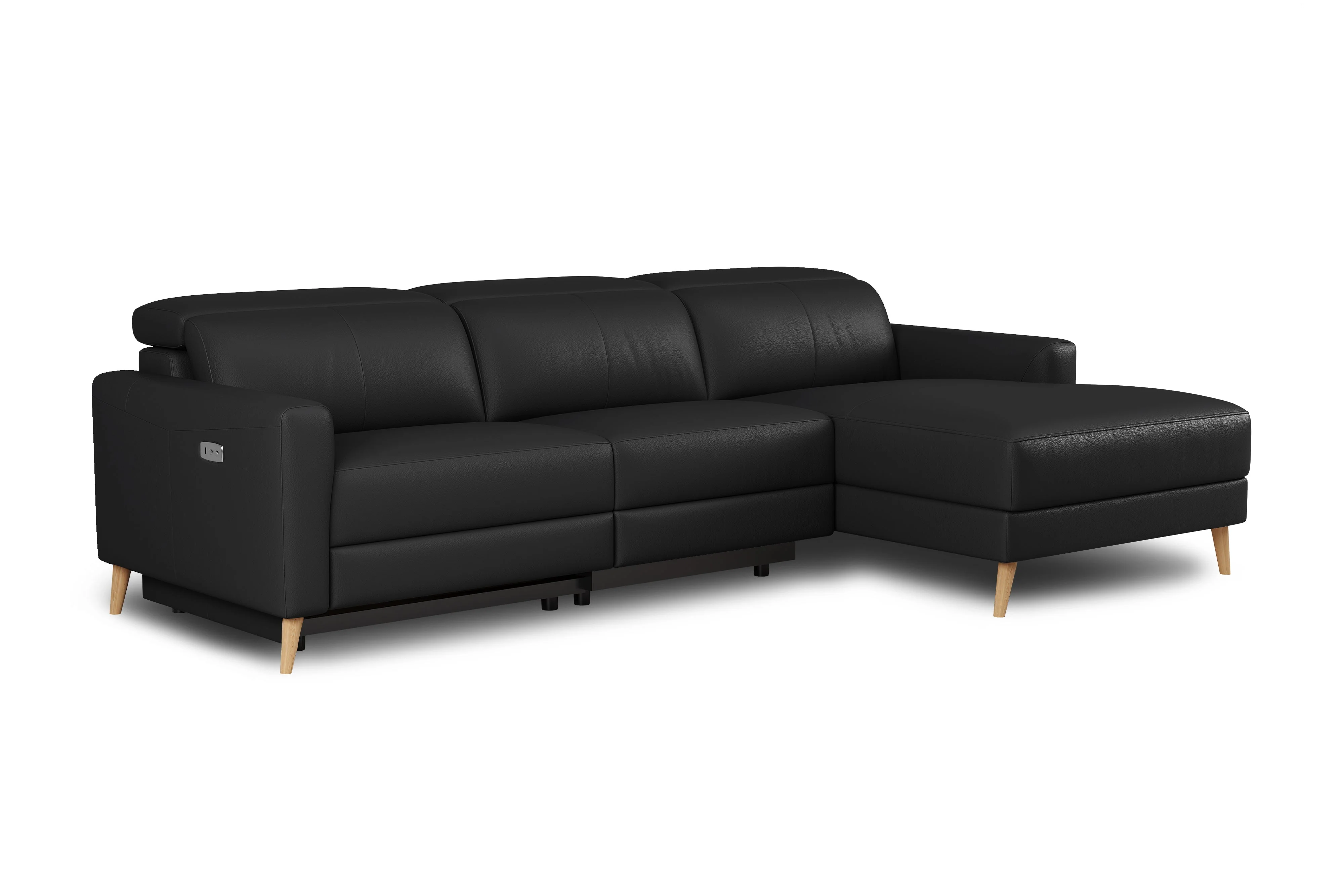 Elodie Leather Recliner Sectional Lounge - Image 30