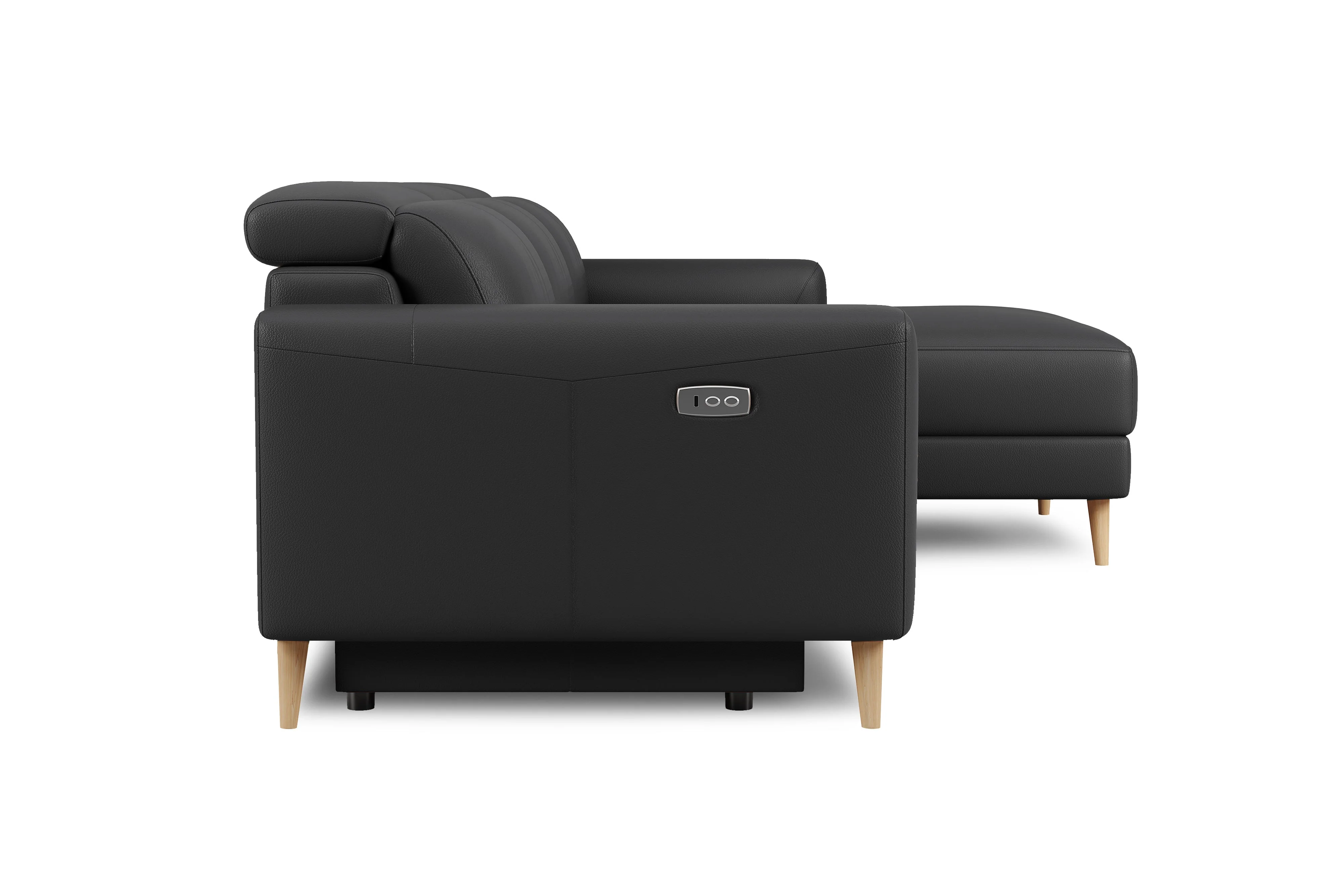 Elodie Leather Recliner Sectional Lounge - Image 31