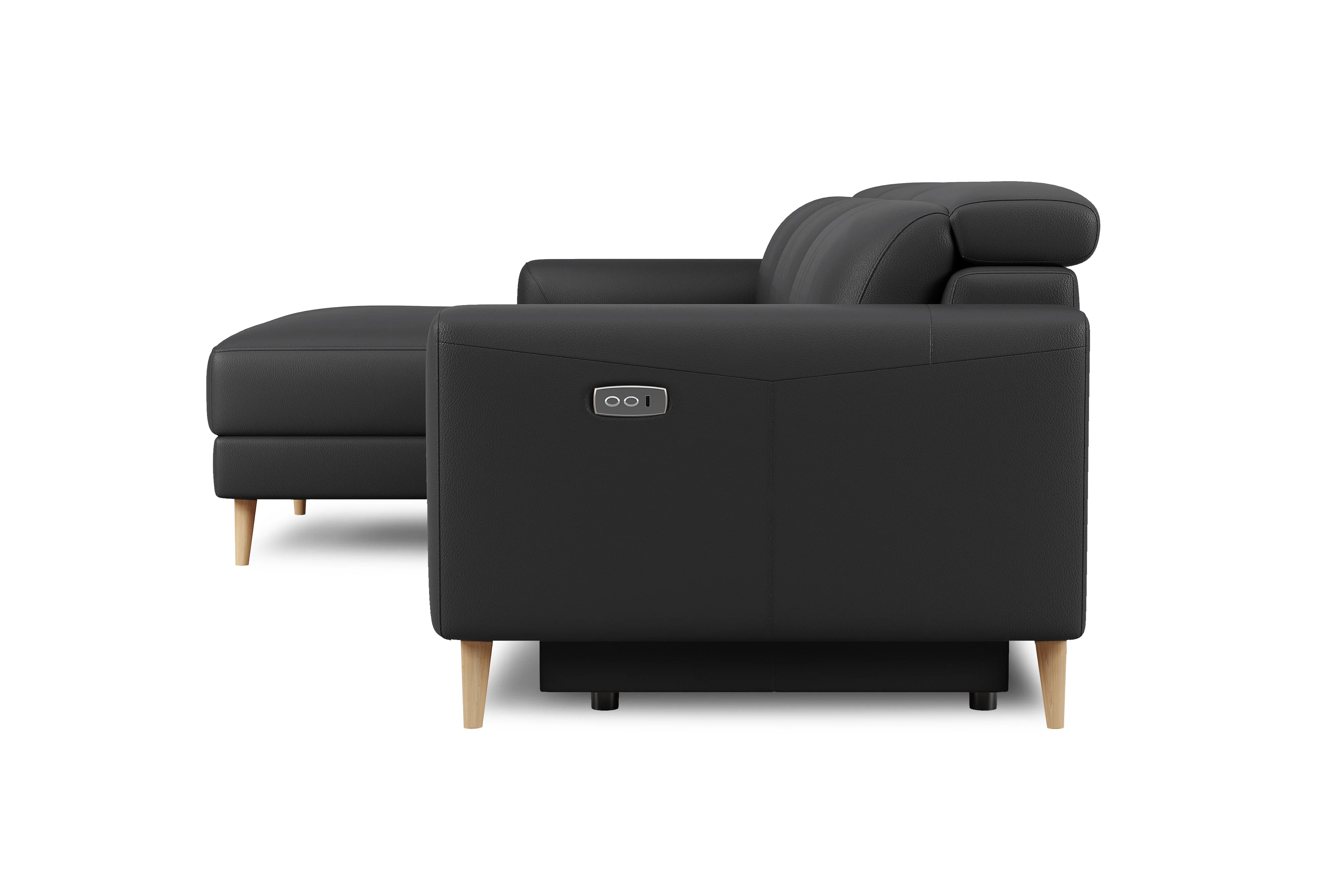 Elodie Leather Recliner Sectional Lounge - Image 42