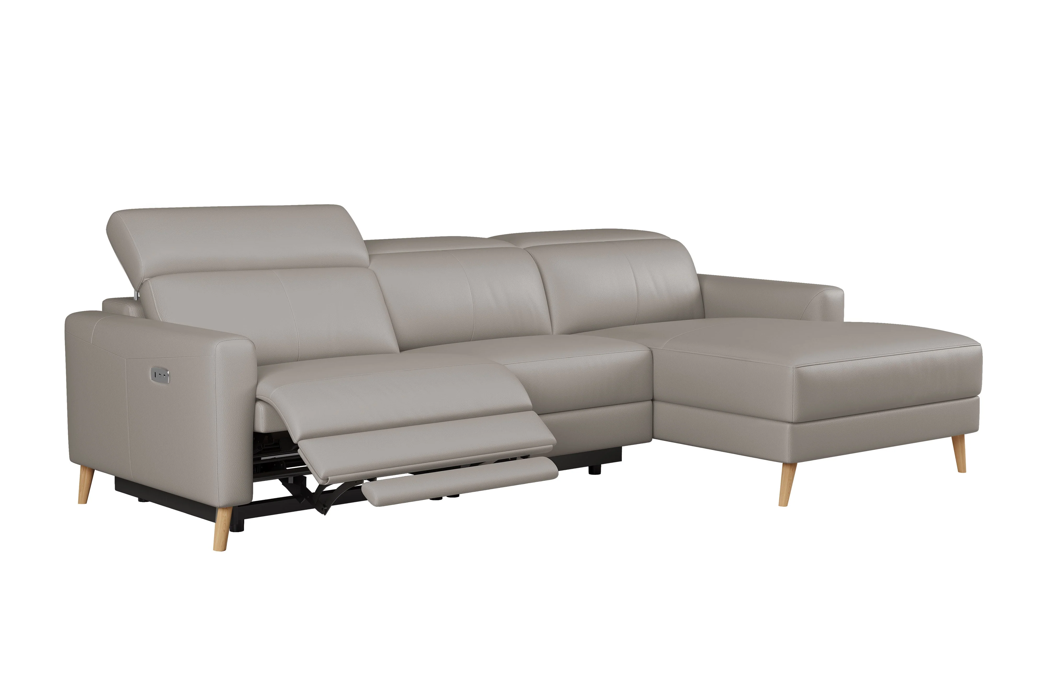 Elodie Leather Recliner Sectional Lounge - Image 44