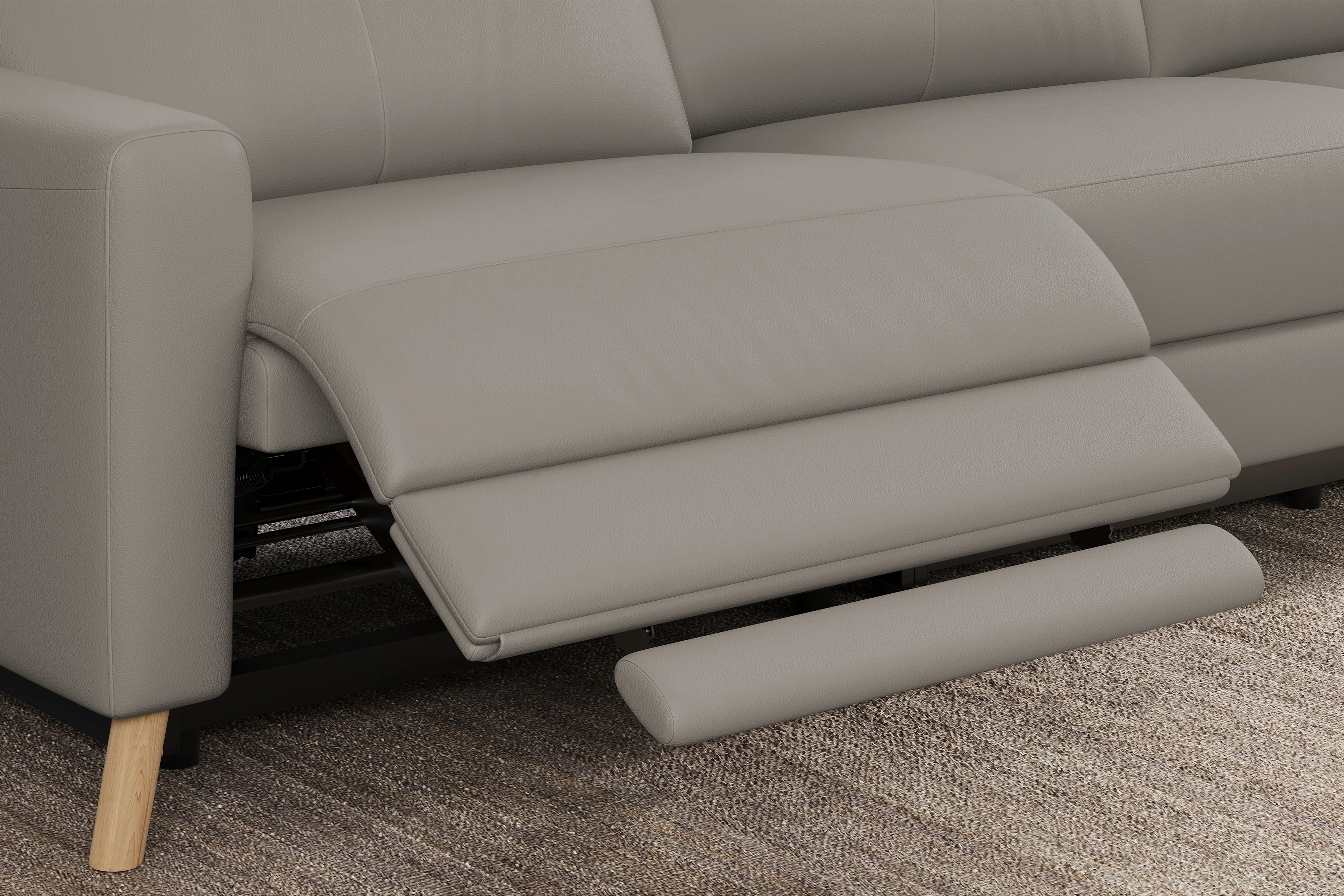 Elodie Leather Recliner Sectional Lounge - Image 49