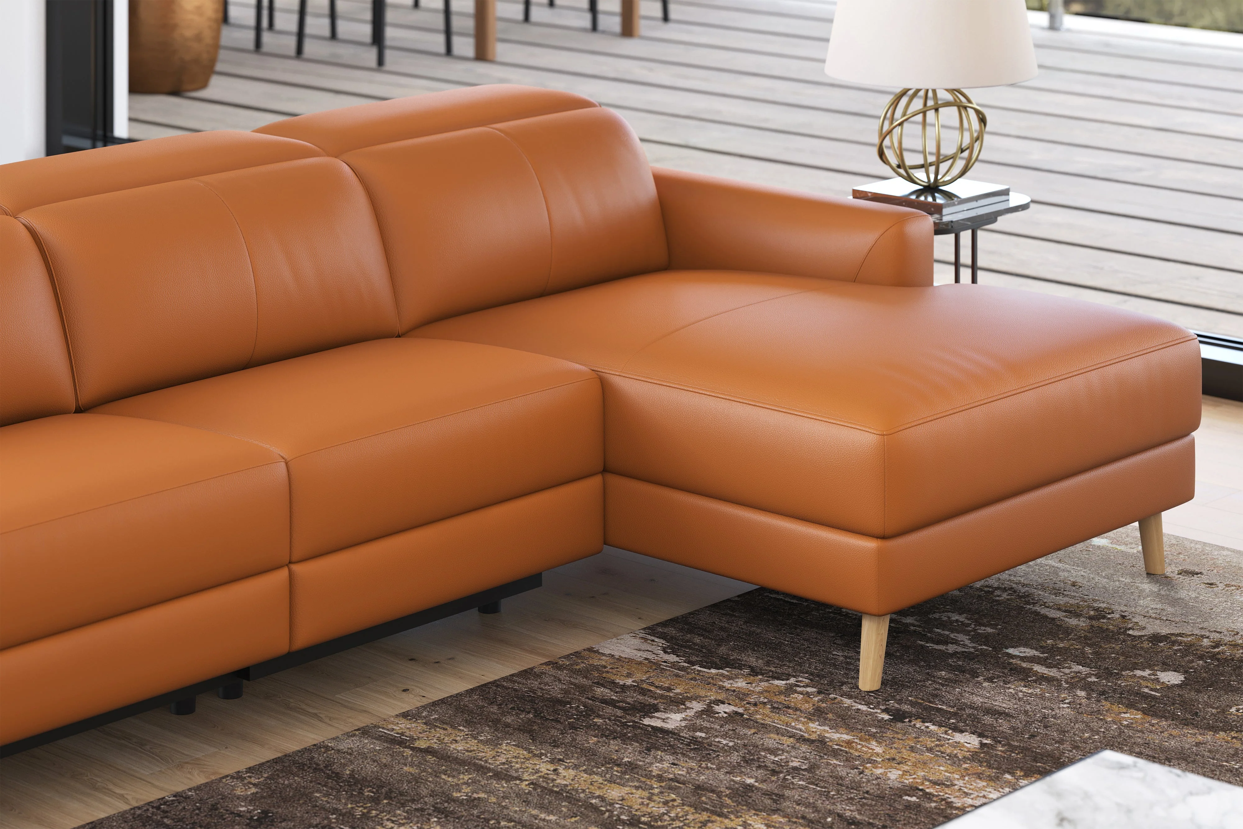 Elodie Leather Recliner Sectional Lounge - Image 5