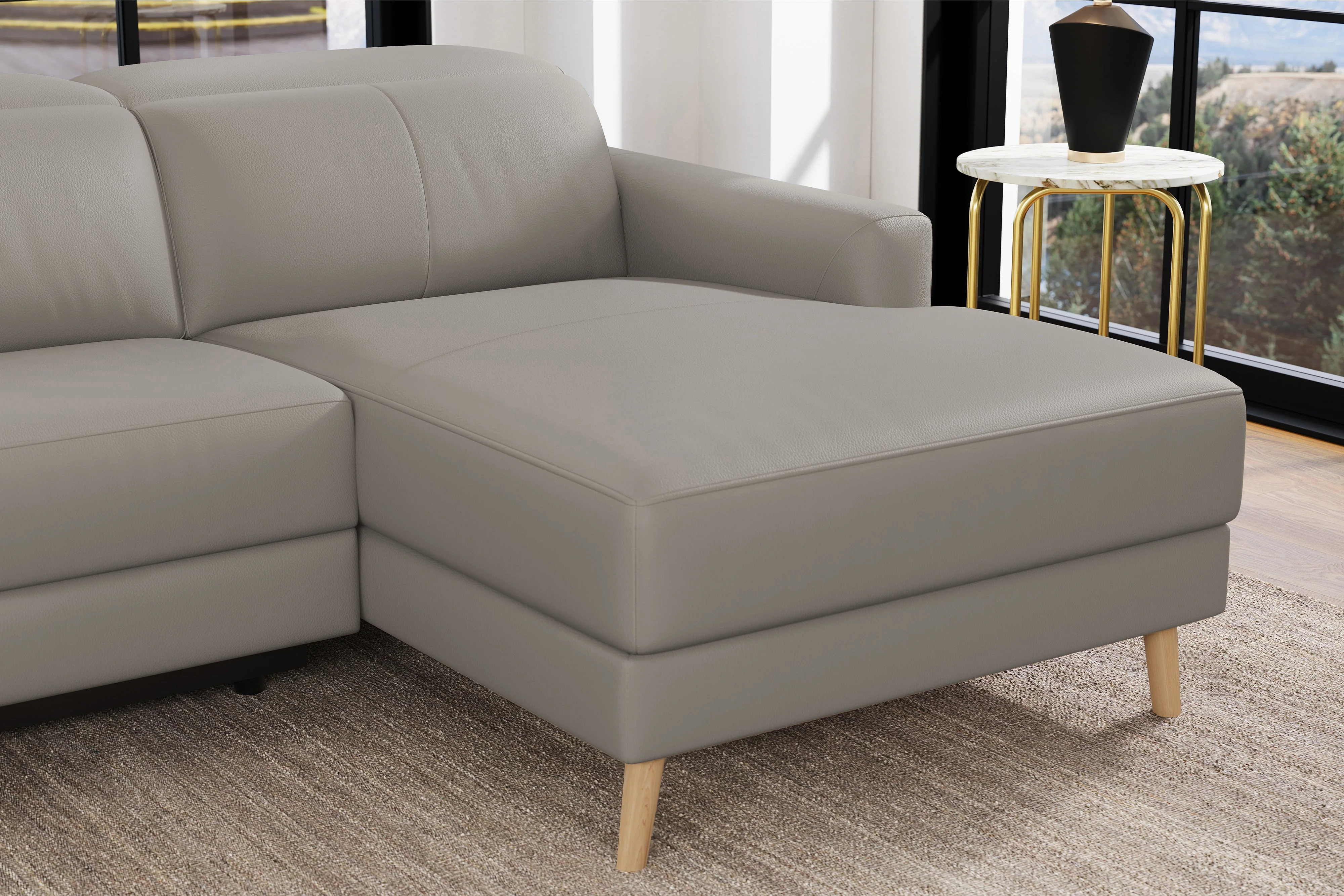 Elodie Leather Recliner Sectional Lounge - Image 50