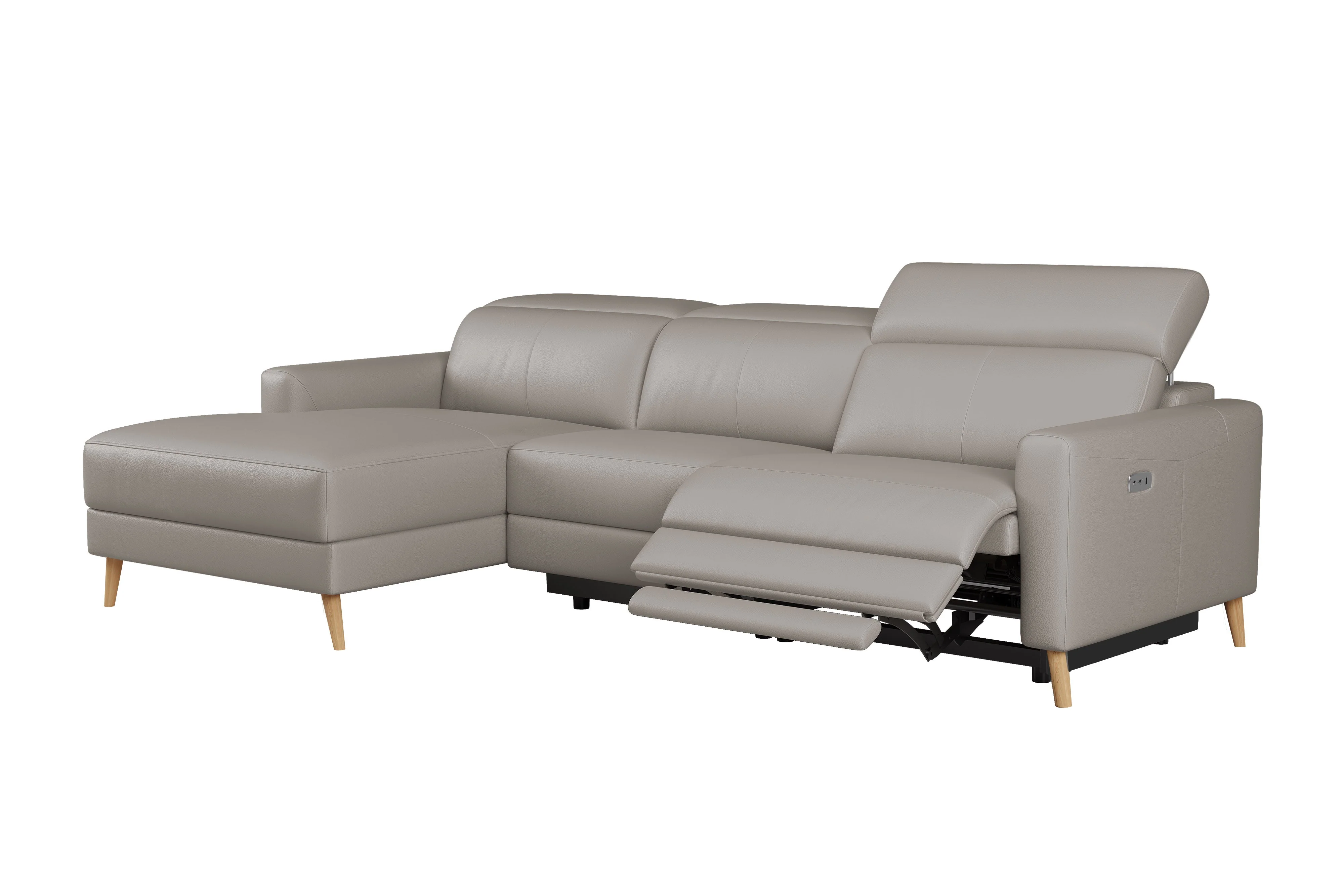 Elodie Leather Recliner Sectional Lounge - Image 56