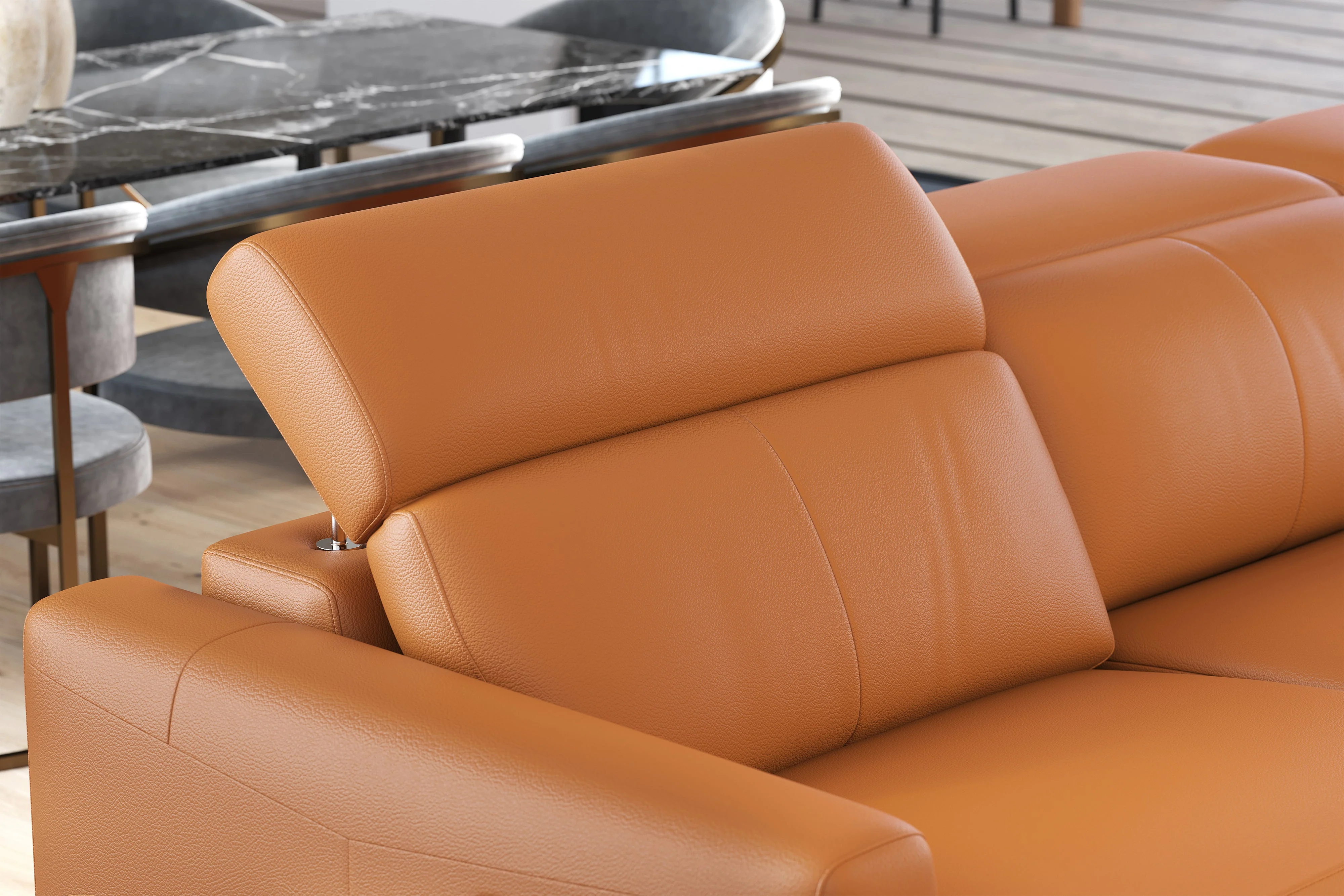 Elodie Leather Recliner Sectional Lounge - Image 6