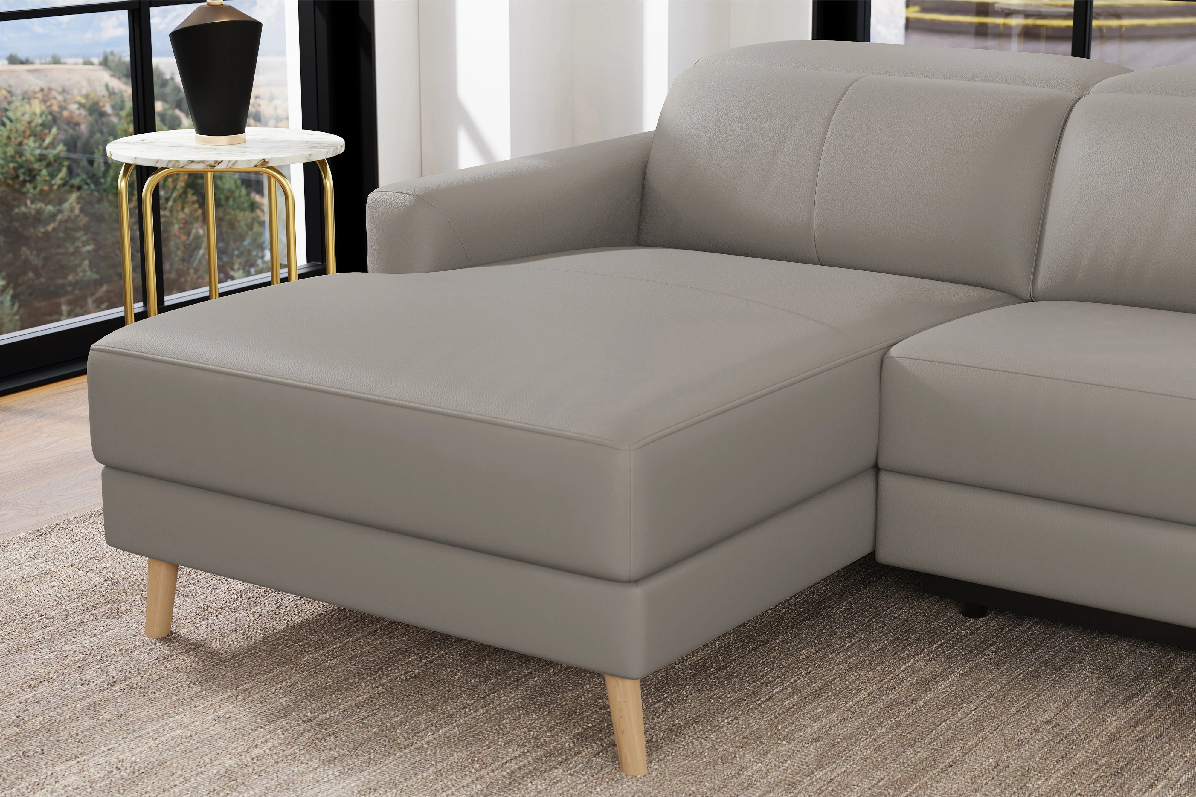 Elodie Leather Recliner Sectional Lounge - Image 62