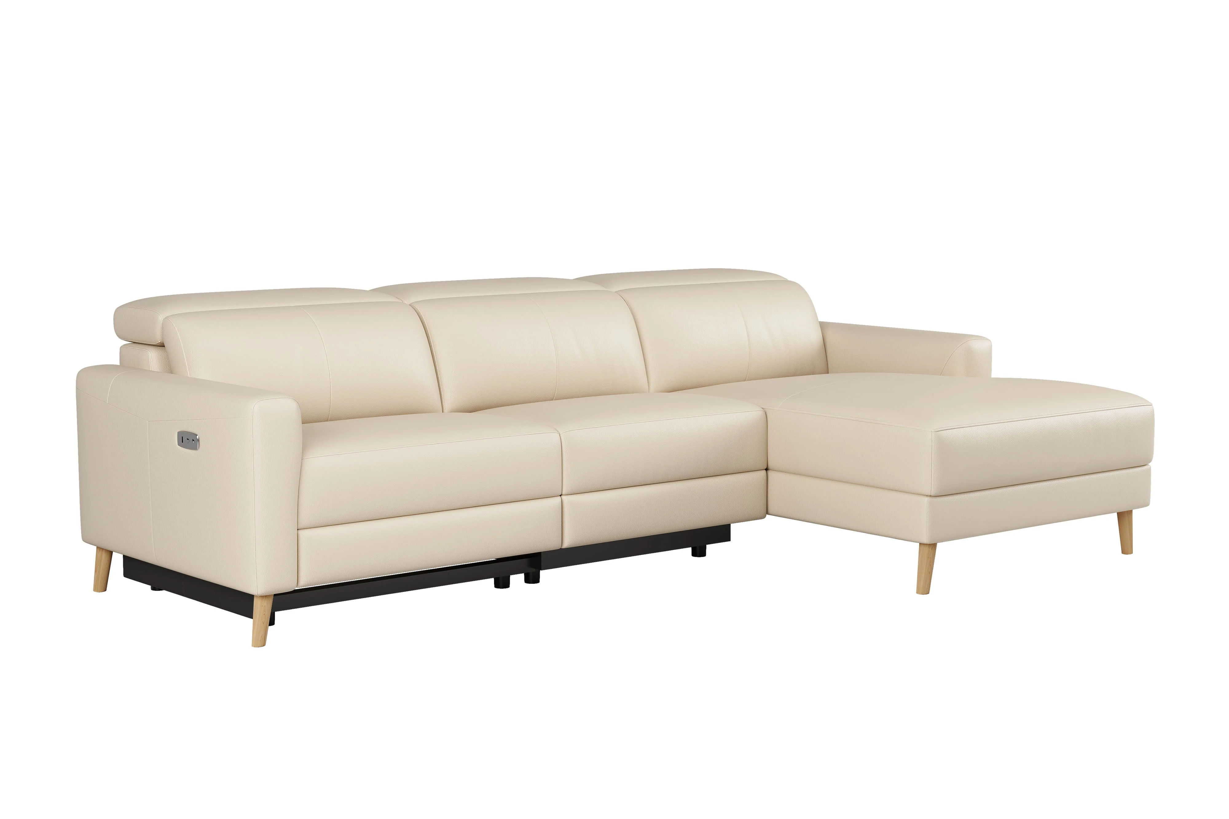 Elodie Leather Recliner Sectional Lounge - Image 77