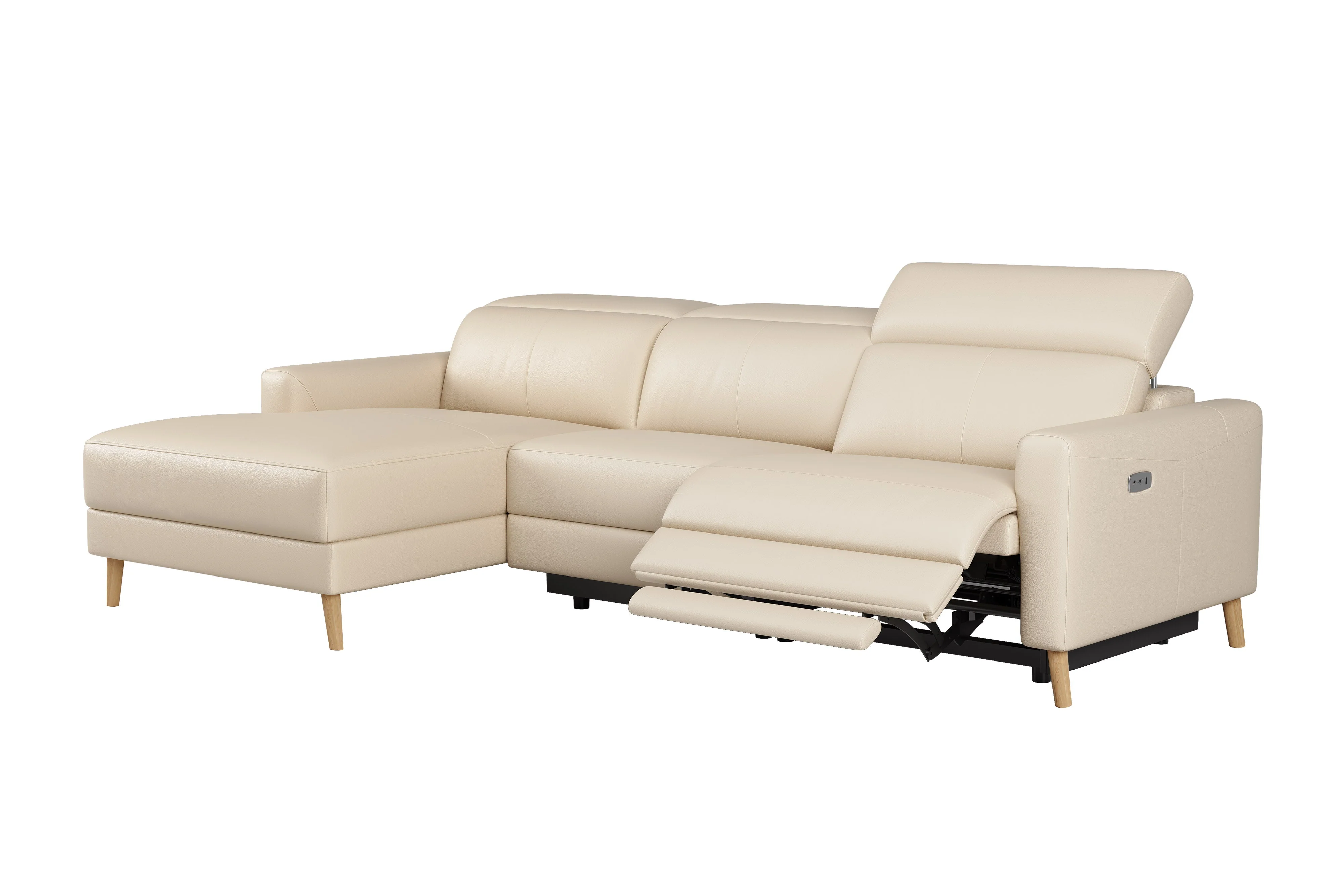 Elodie Leather Recliner Sectional Lounge - Image 80