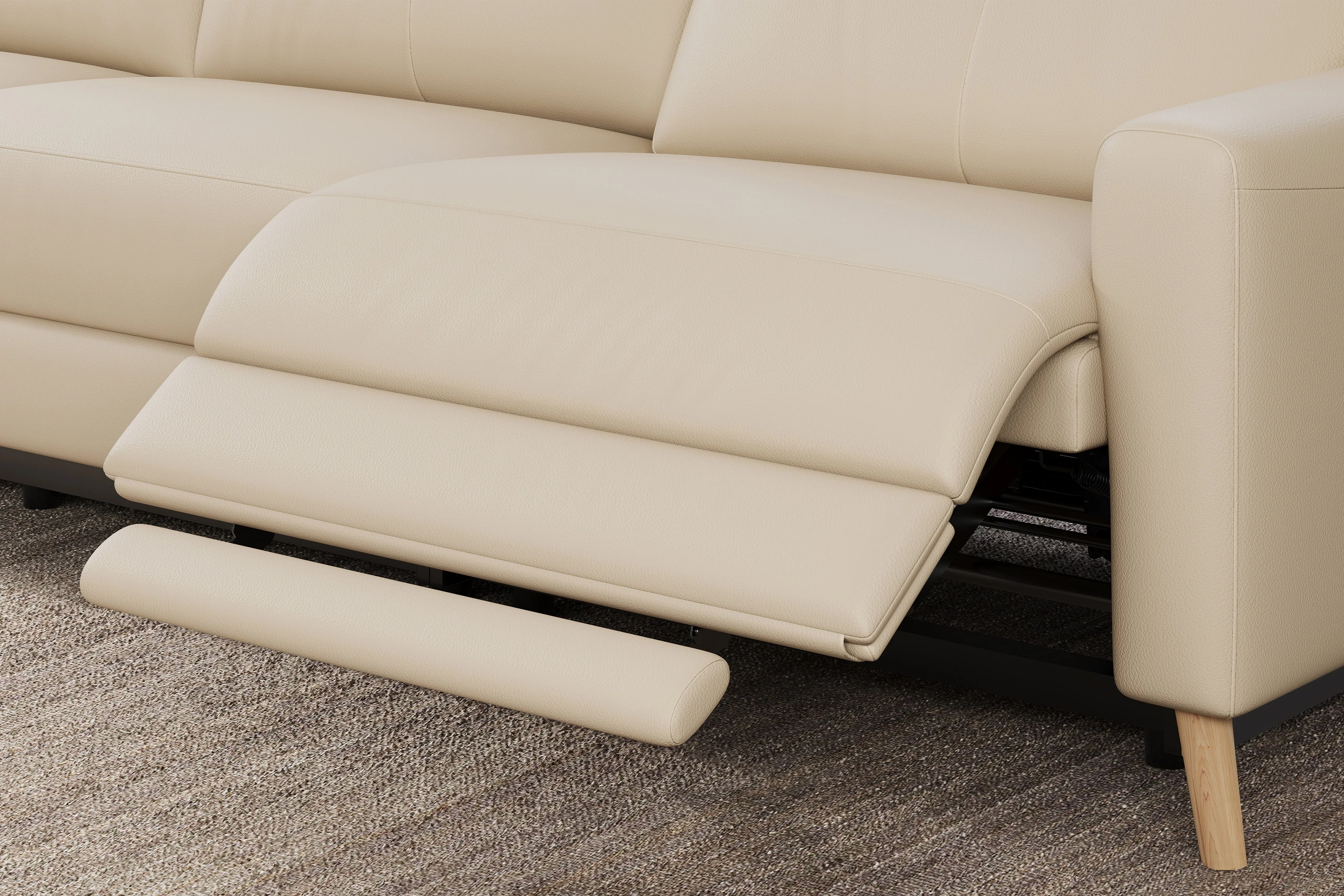 Elodie Leather Recliner Sectional Lounge - Image 86